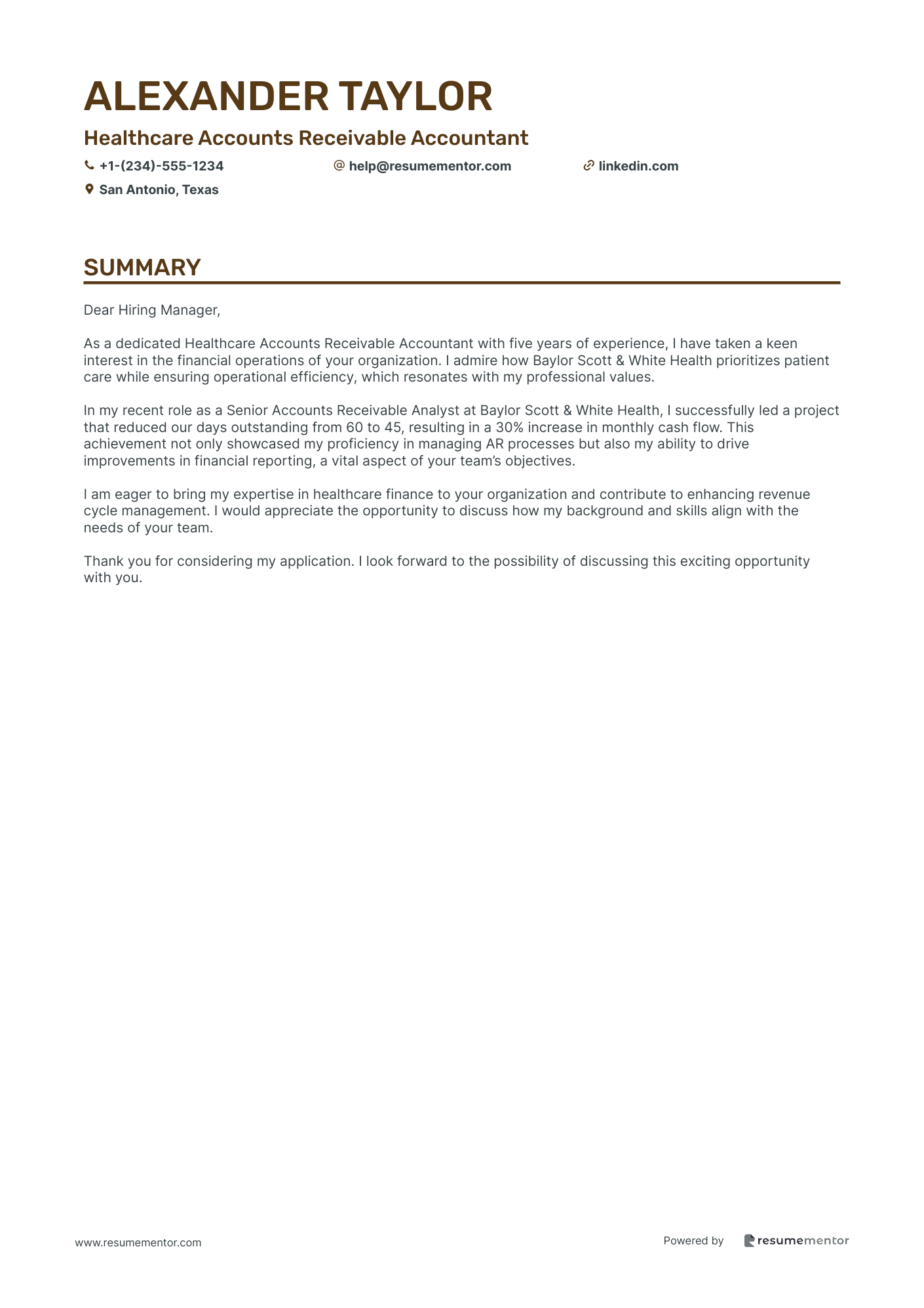 Healthcare Accounts Receivable Accountant