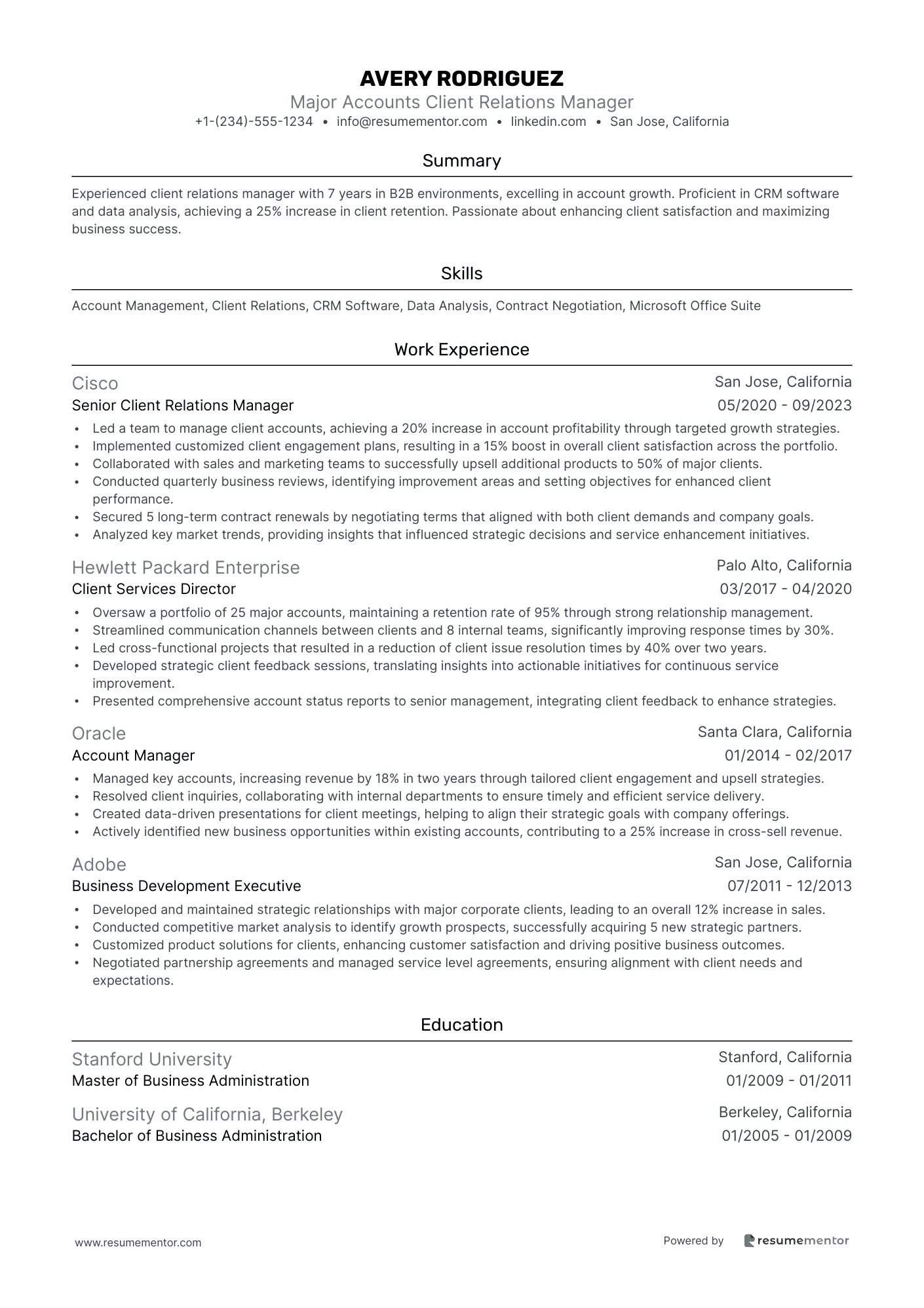 Major Accounts Client Relations Manager