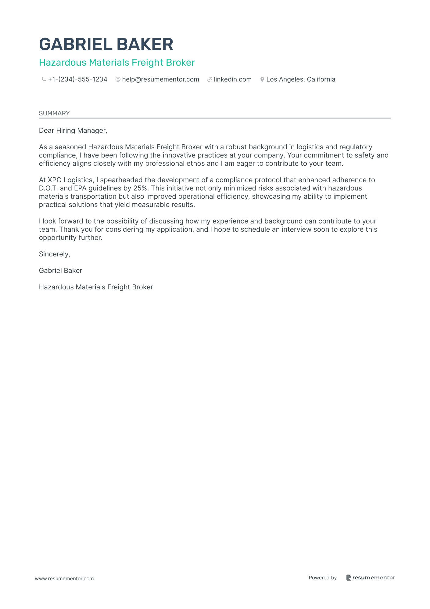Hazardous Materials Freight Broker