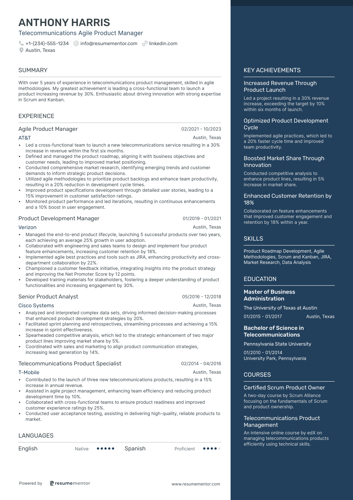 Telecommunications Agile Product Manager