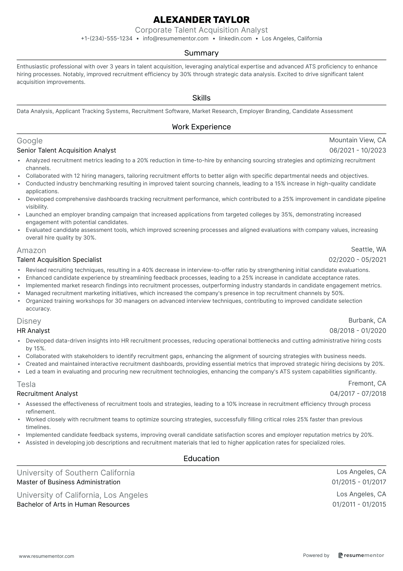 Corporate Talent Acquisition Analyst
