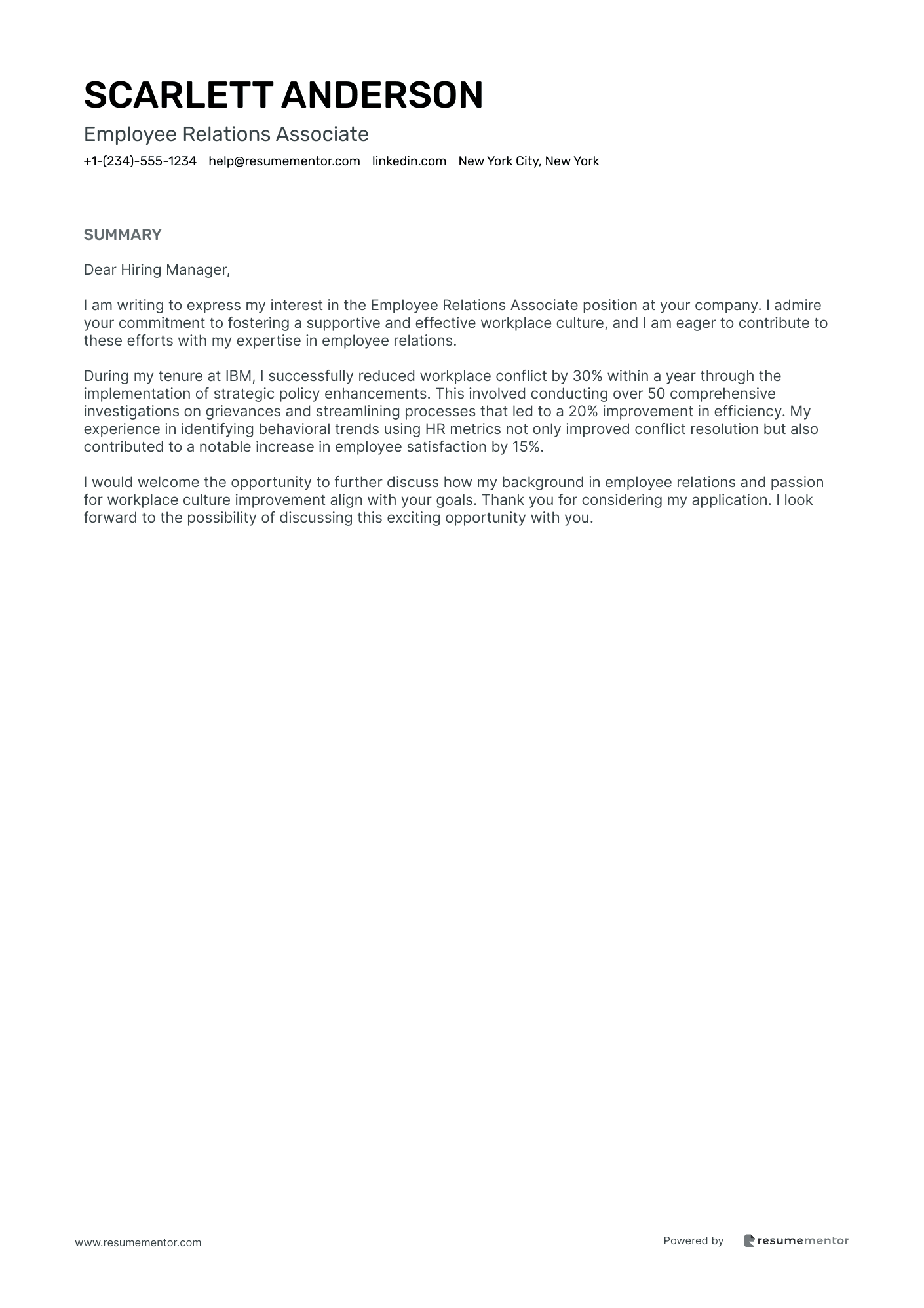 Employee Relations Associate