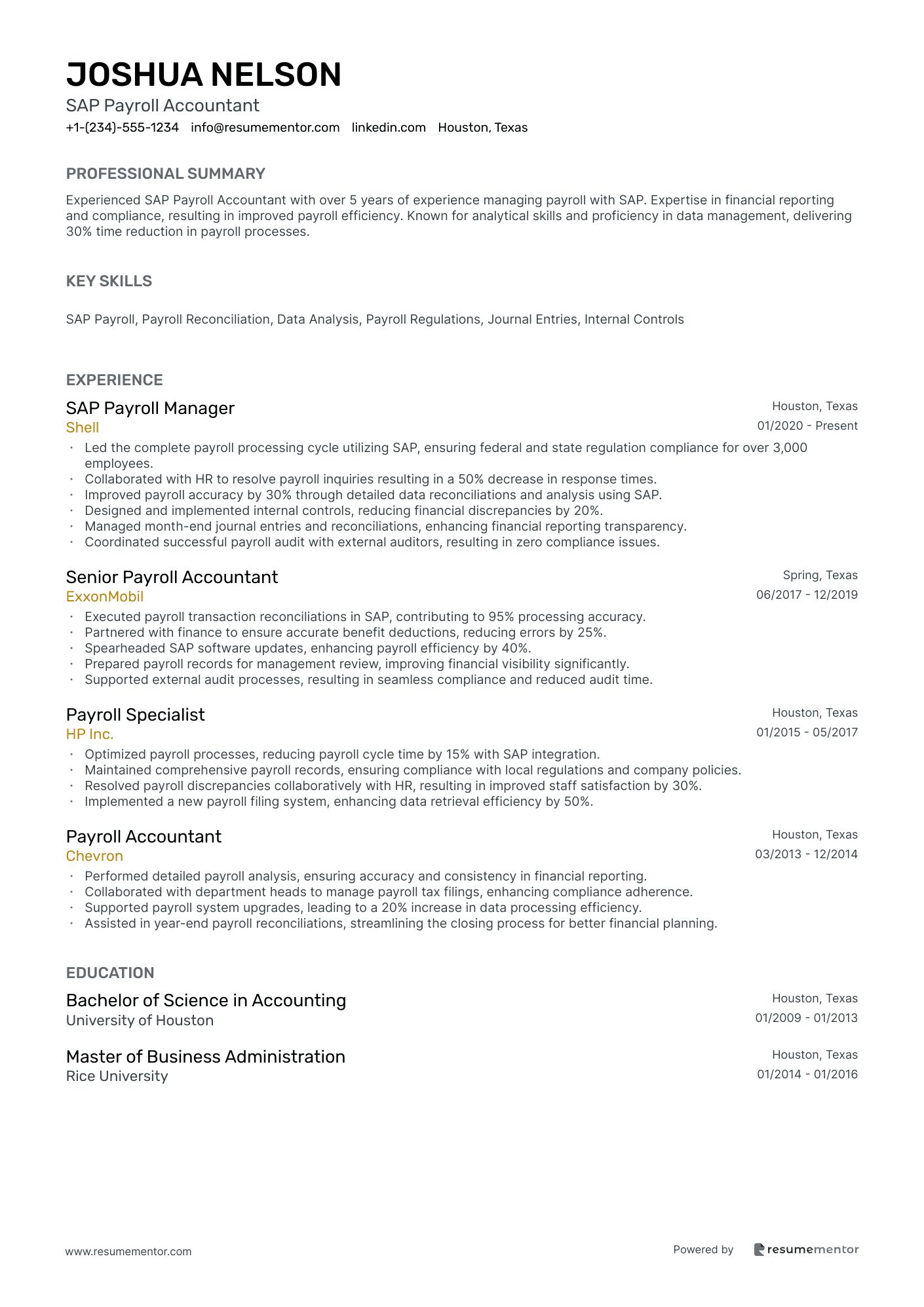 SAP Payroll Accountant