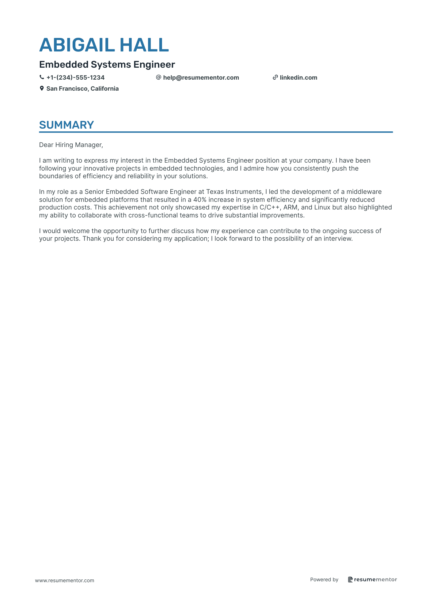 Embedded Systems Engineer
