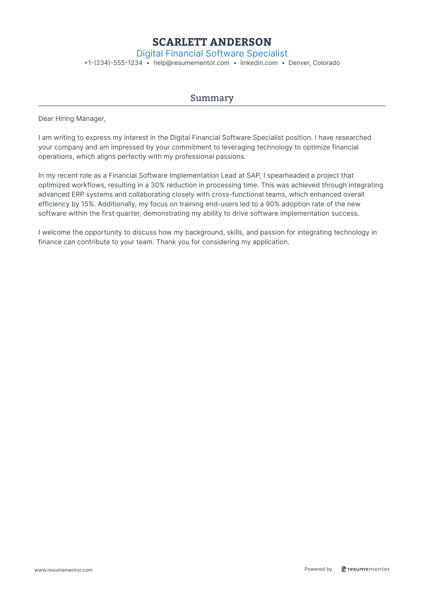 Digital Financial Software Specialist
