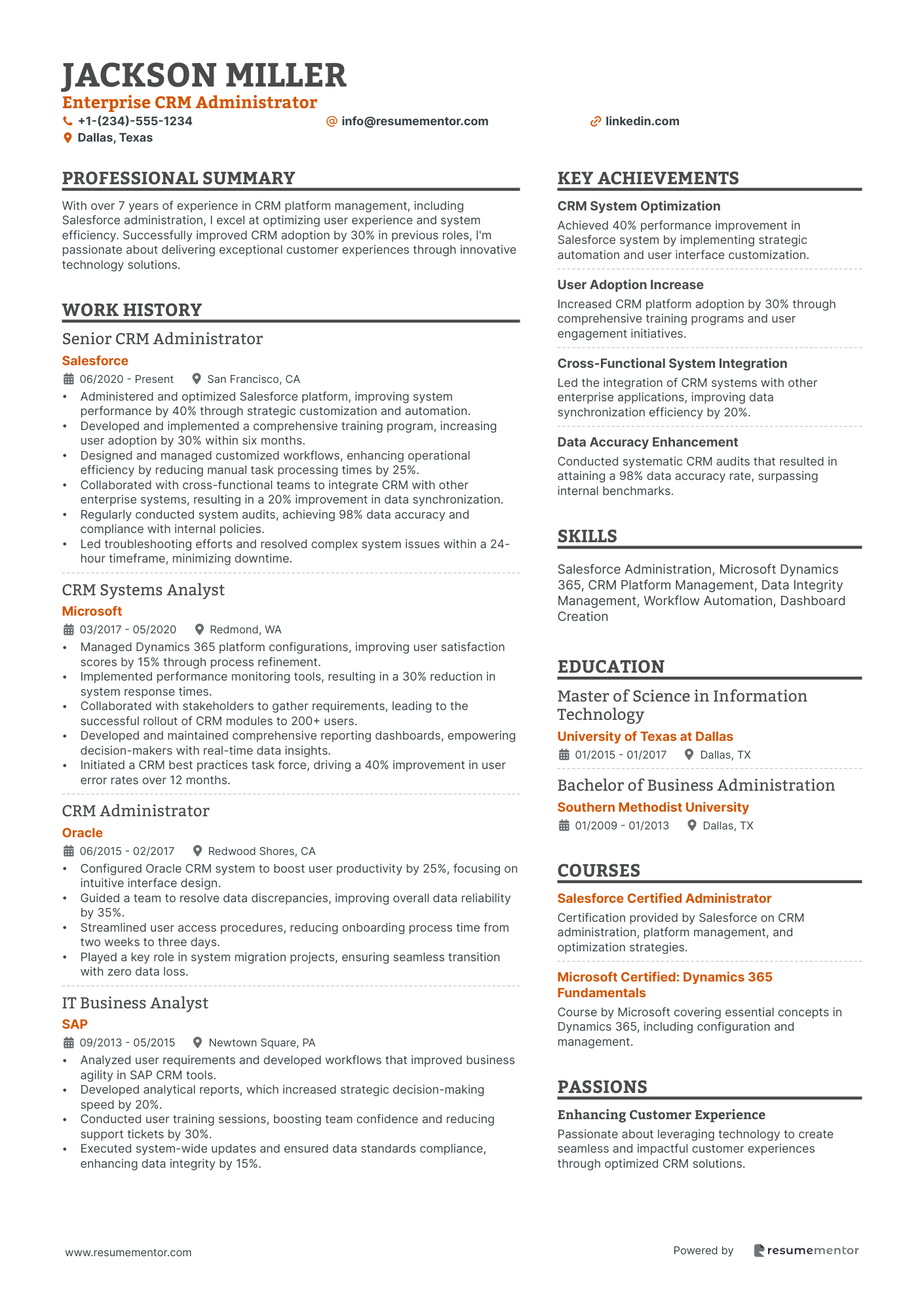 Enterprise CRM Administrator