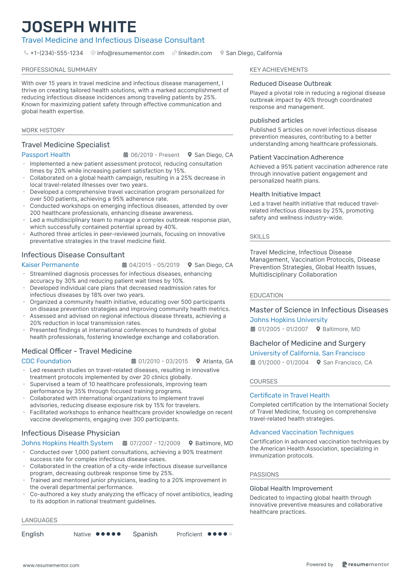 Travel Medicine and Infectious Disease Consultant