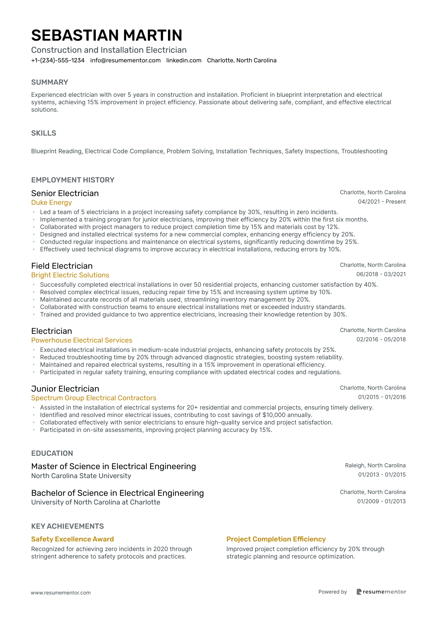 Construction and Installation Electrician