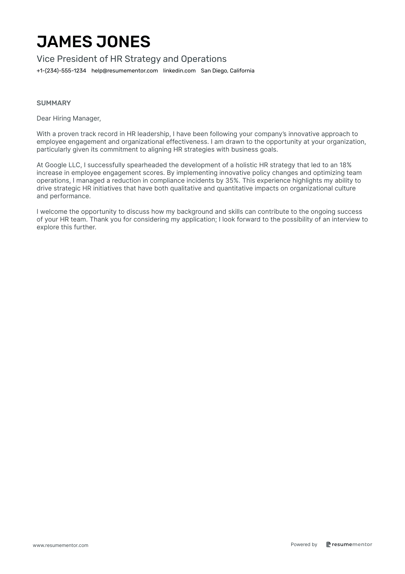 Vice President of HR Strategy and Operations