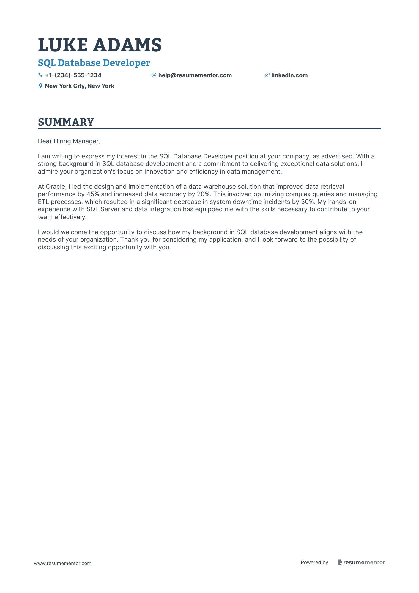 SQL Database Developer