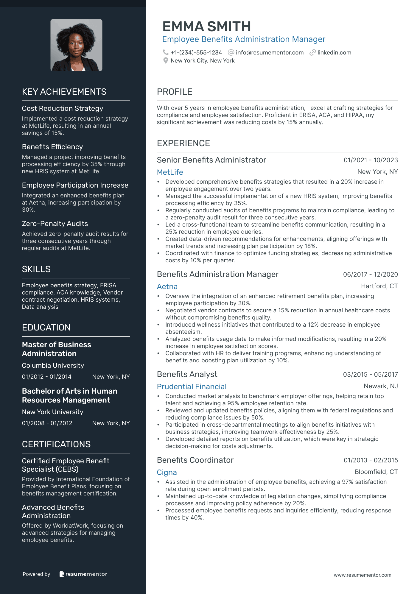 Employee Benefits Administration Manager