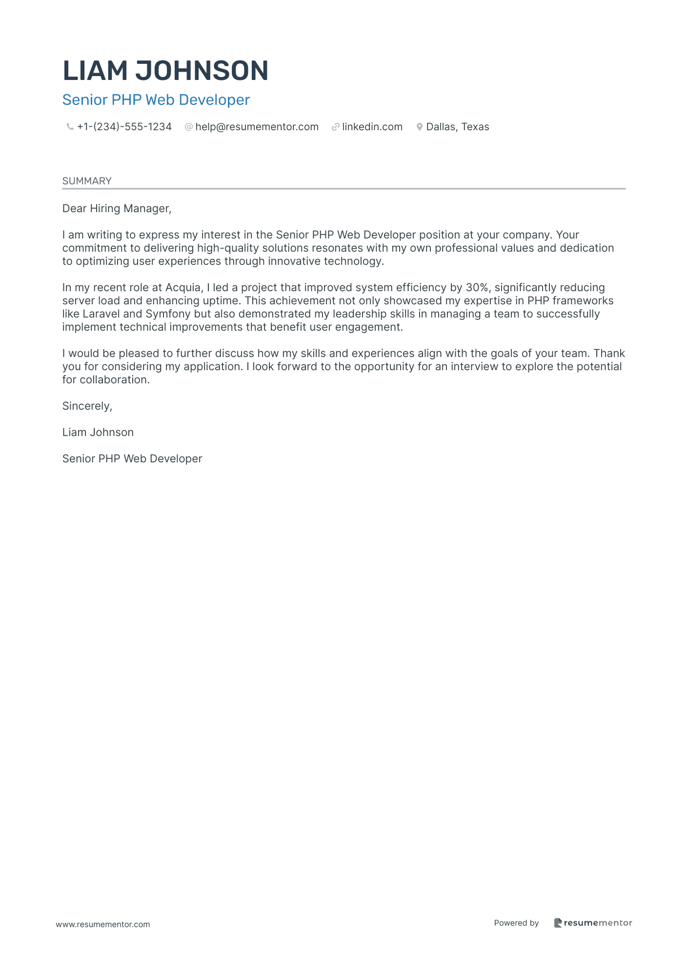 Senior PHP Web Developer