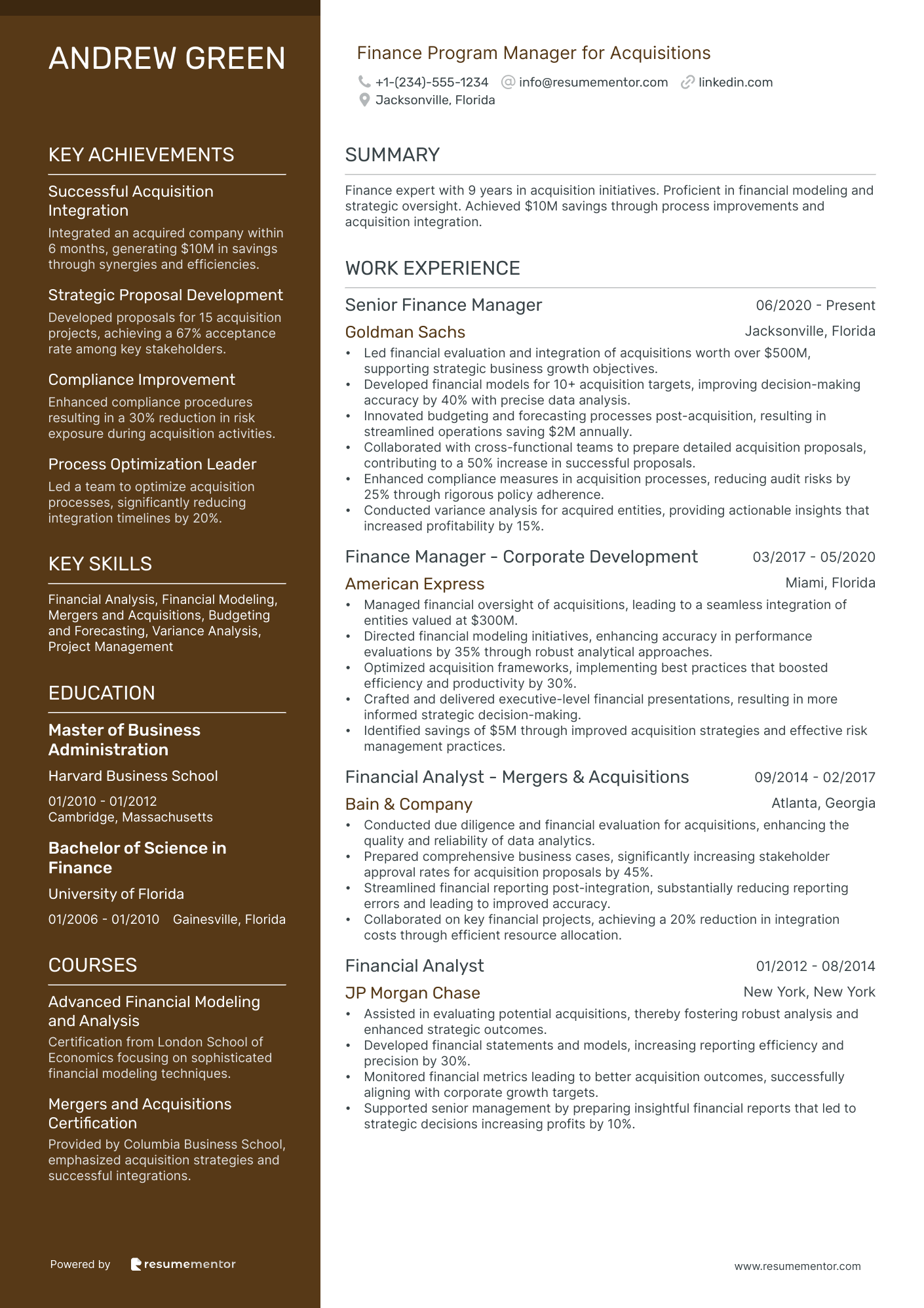 Finance Program Manager for Acquisitions