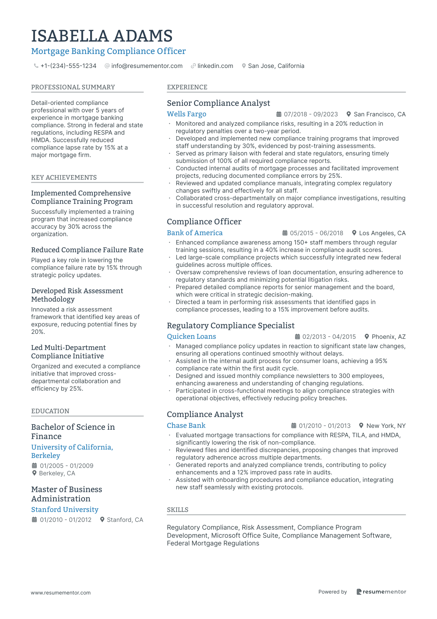 Mortgage Banking Compliance Officer