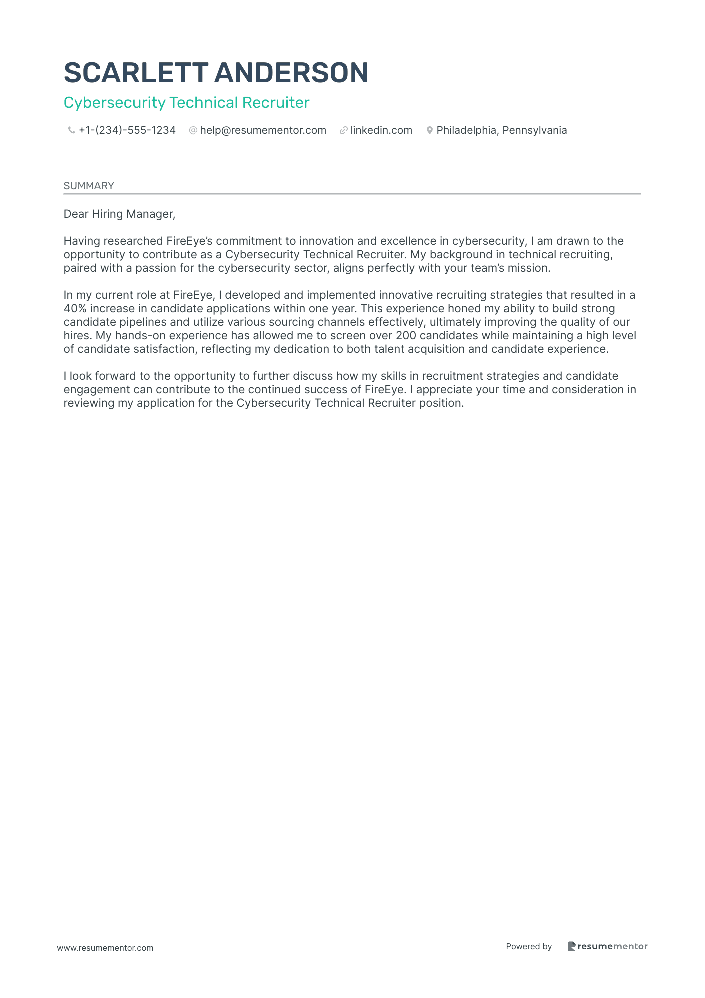 Cybersecurity Technical Recruiter