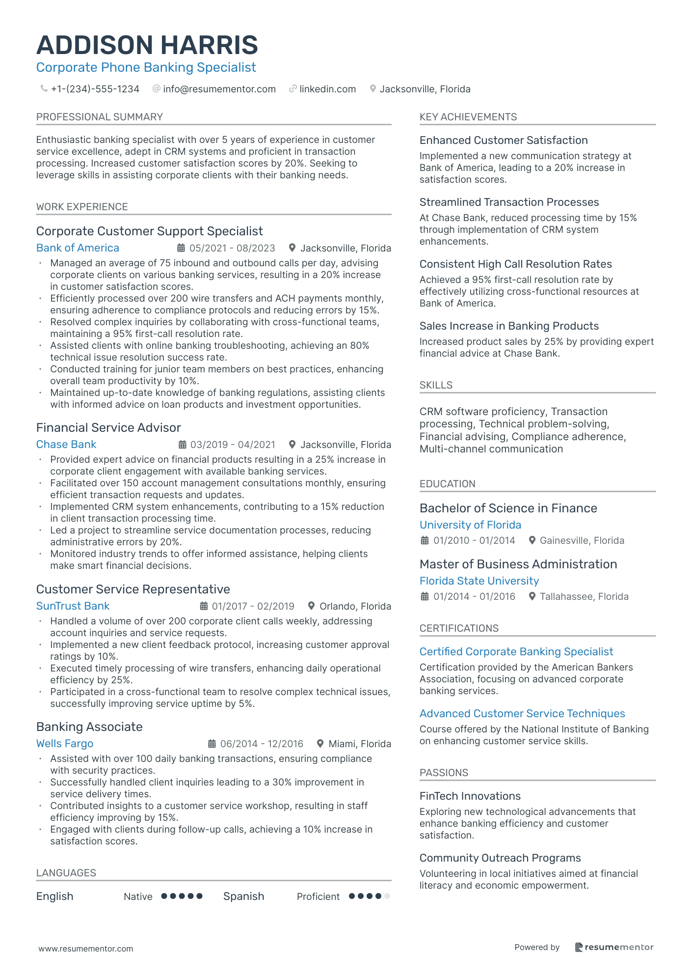 Corporate Phone Banking Specialist