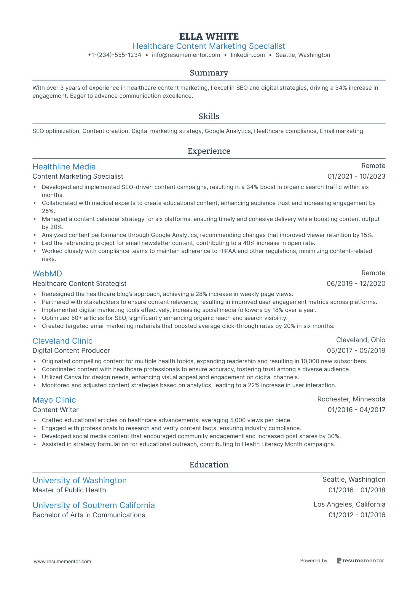 Healthcare Content Marketing Specialist