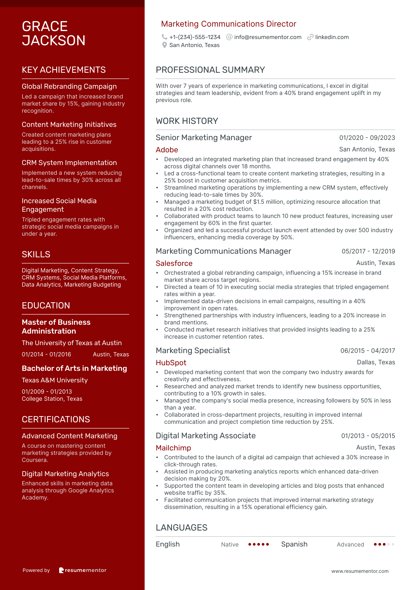 Marketing Communications Director