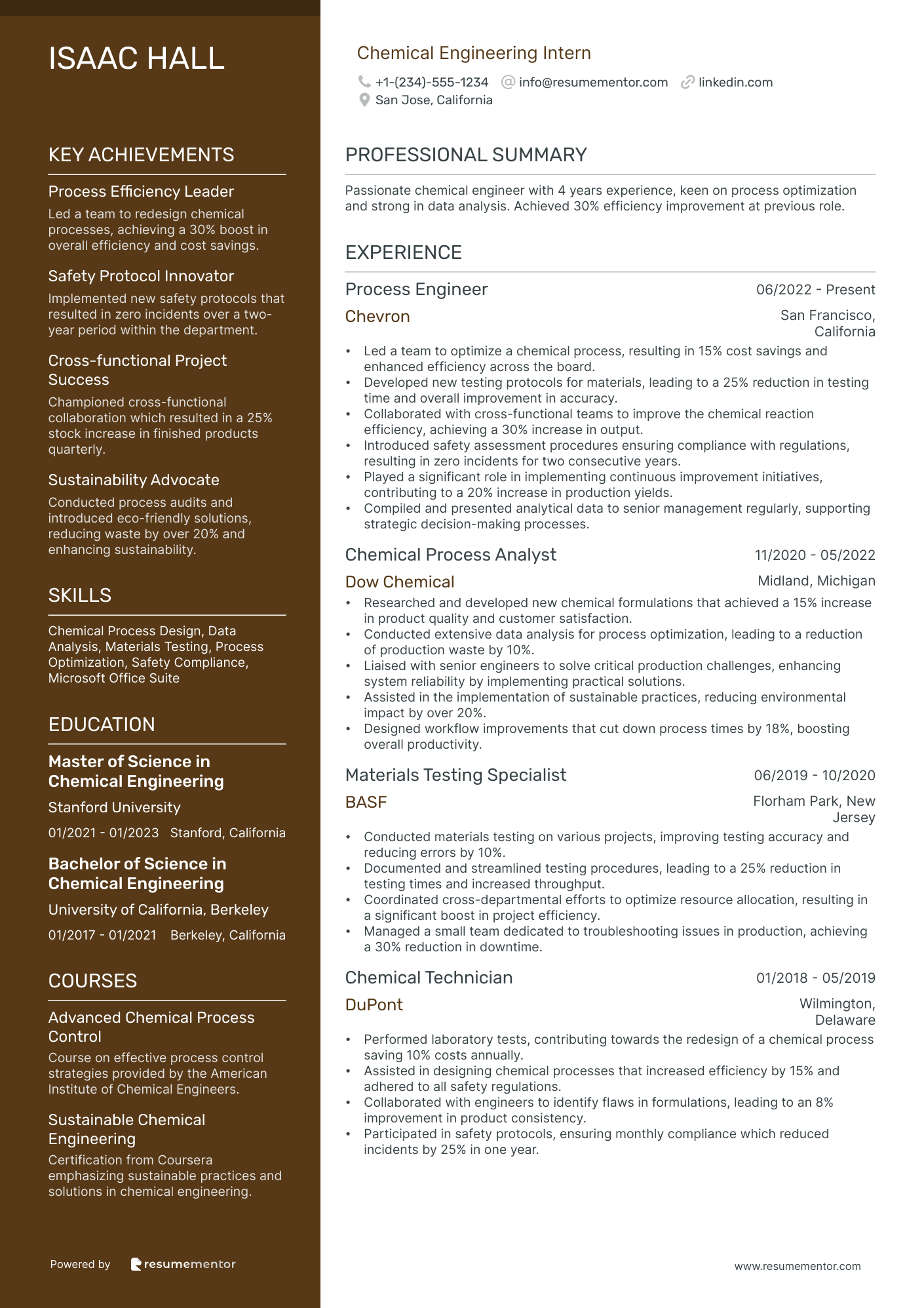 Chemical Engineering Intern