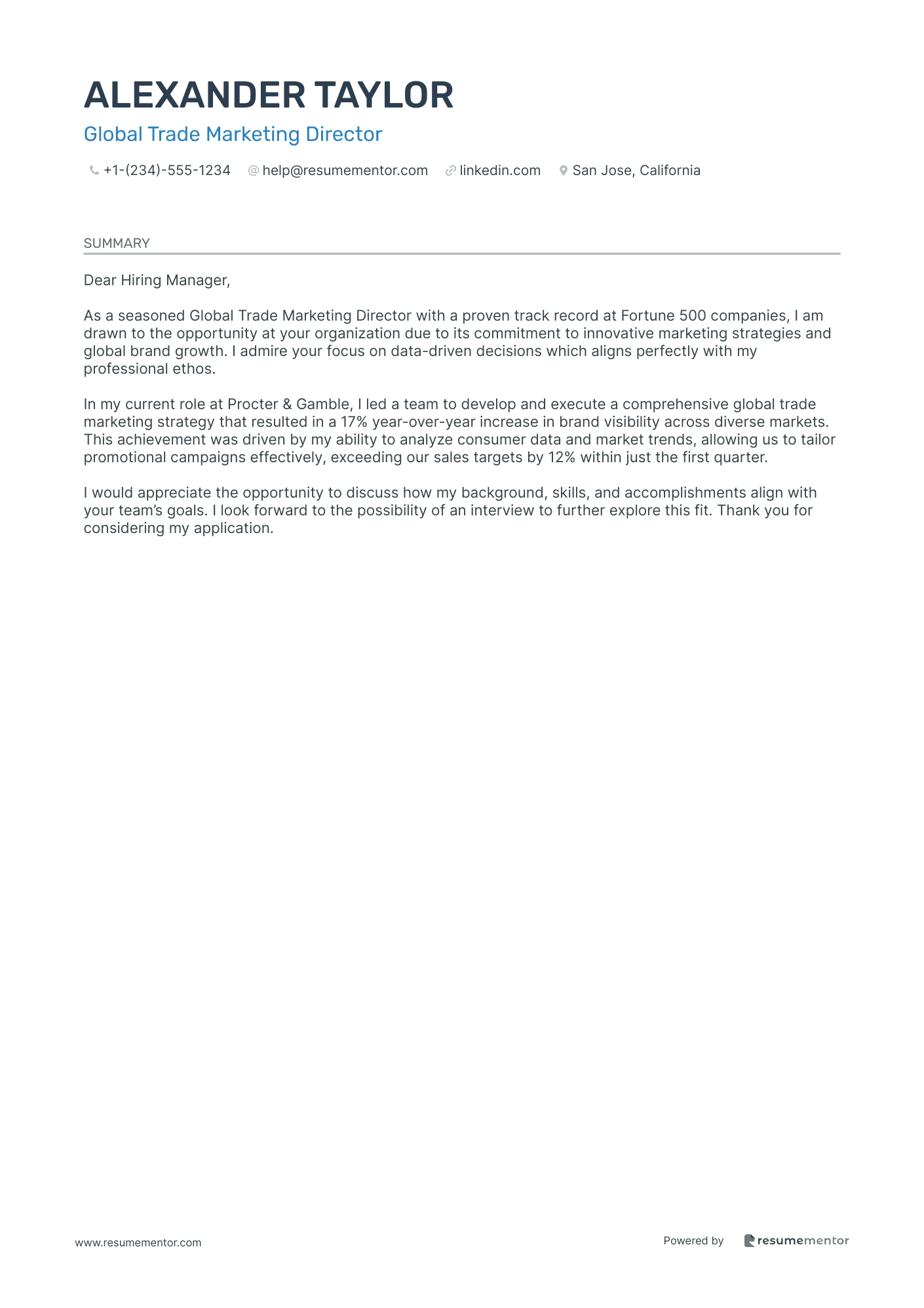 Global Trade Marketing Director