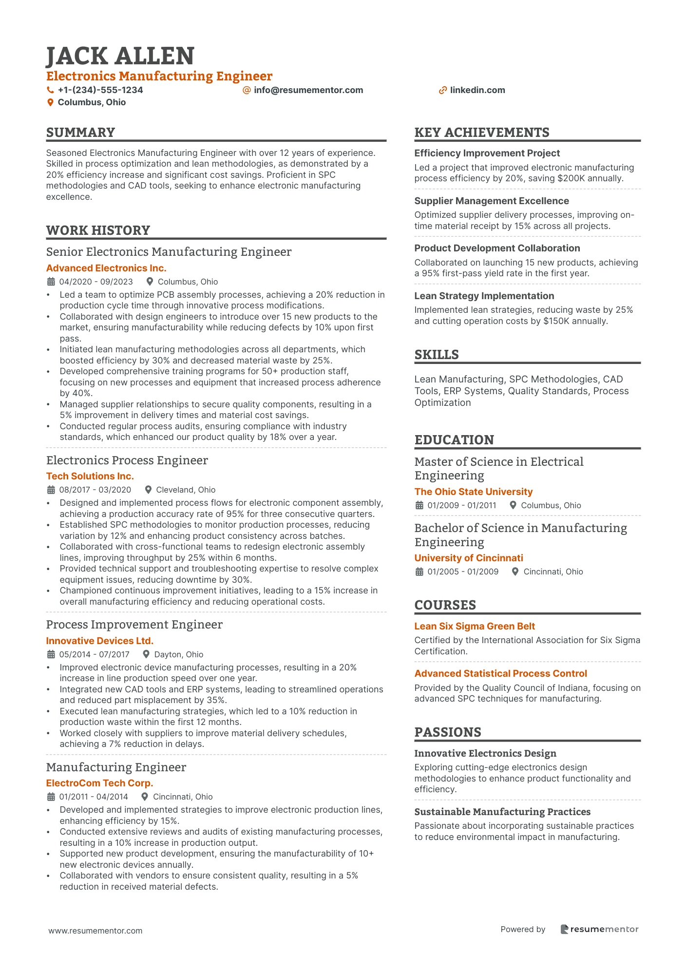 Electronics Manufacturing Engineer