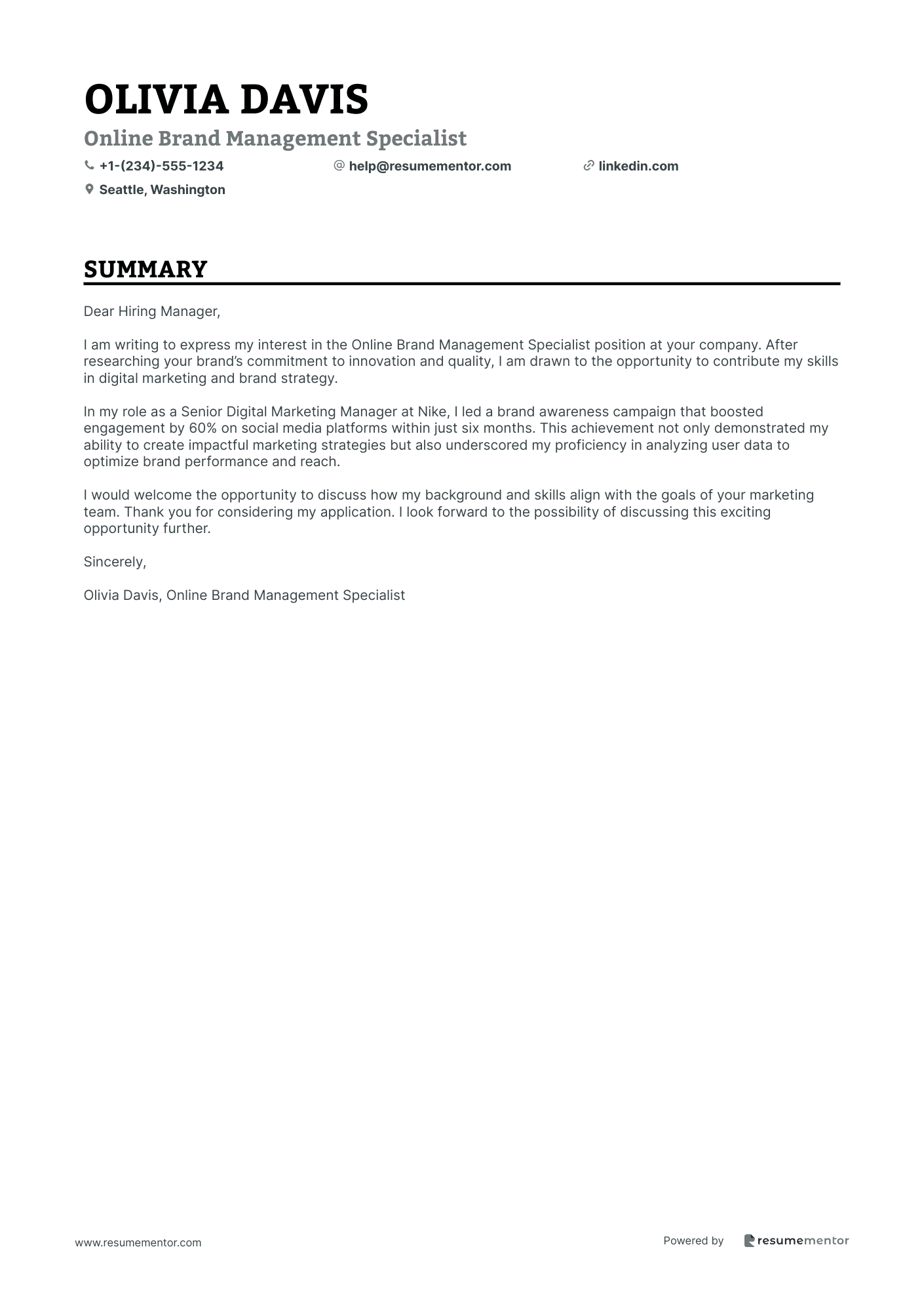 Online Brand Management Specialist