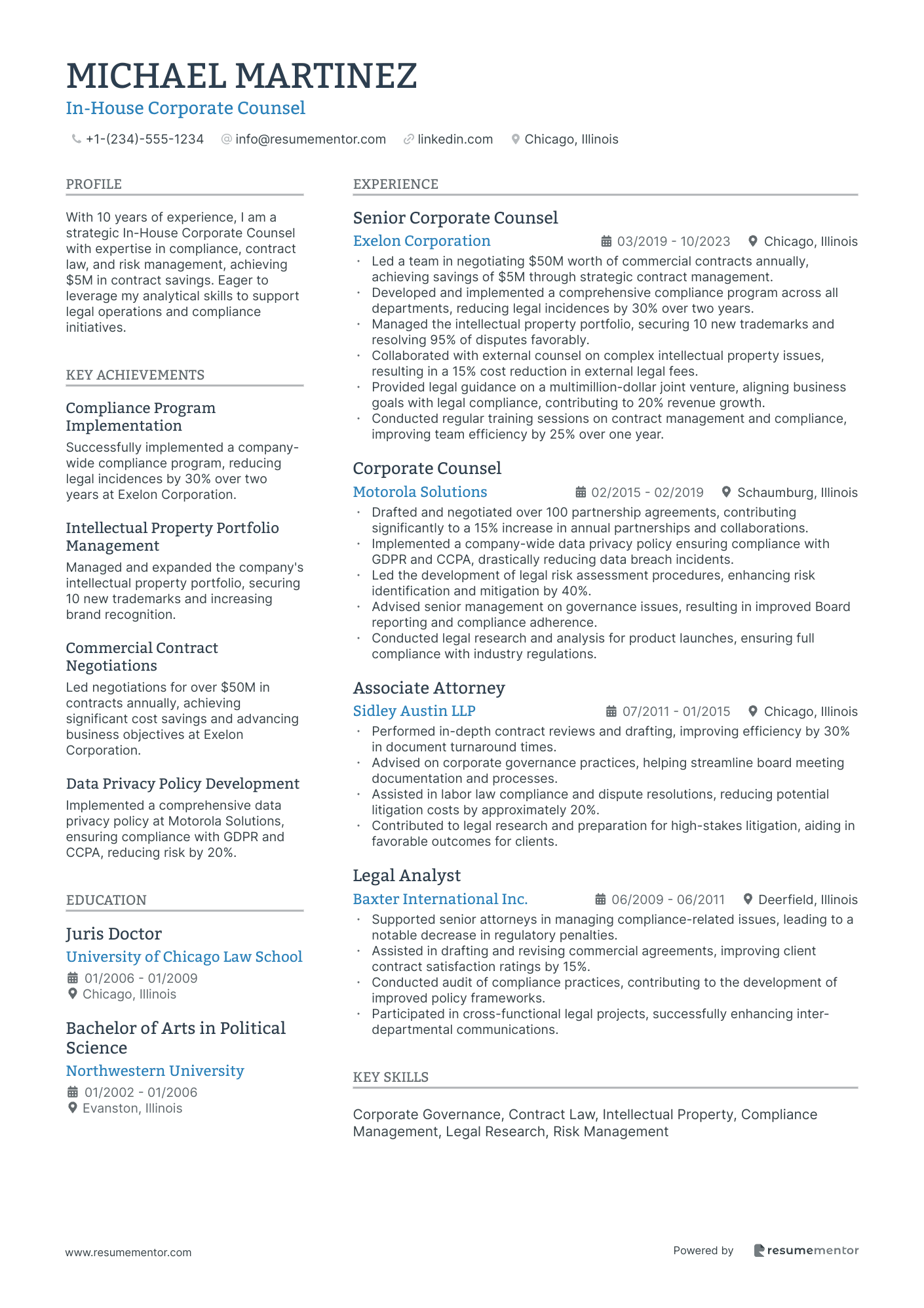In House Corporate Counsel