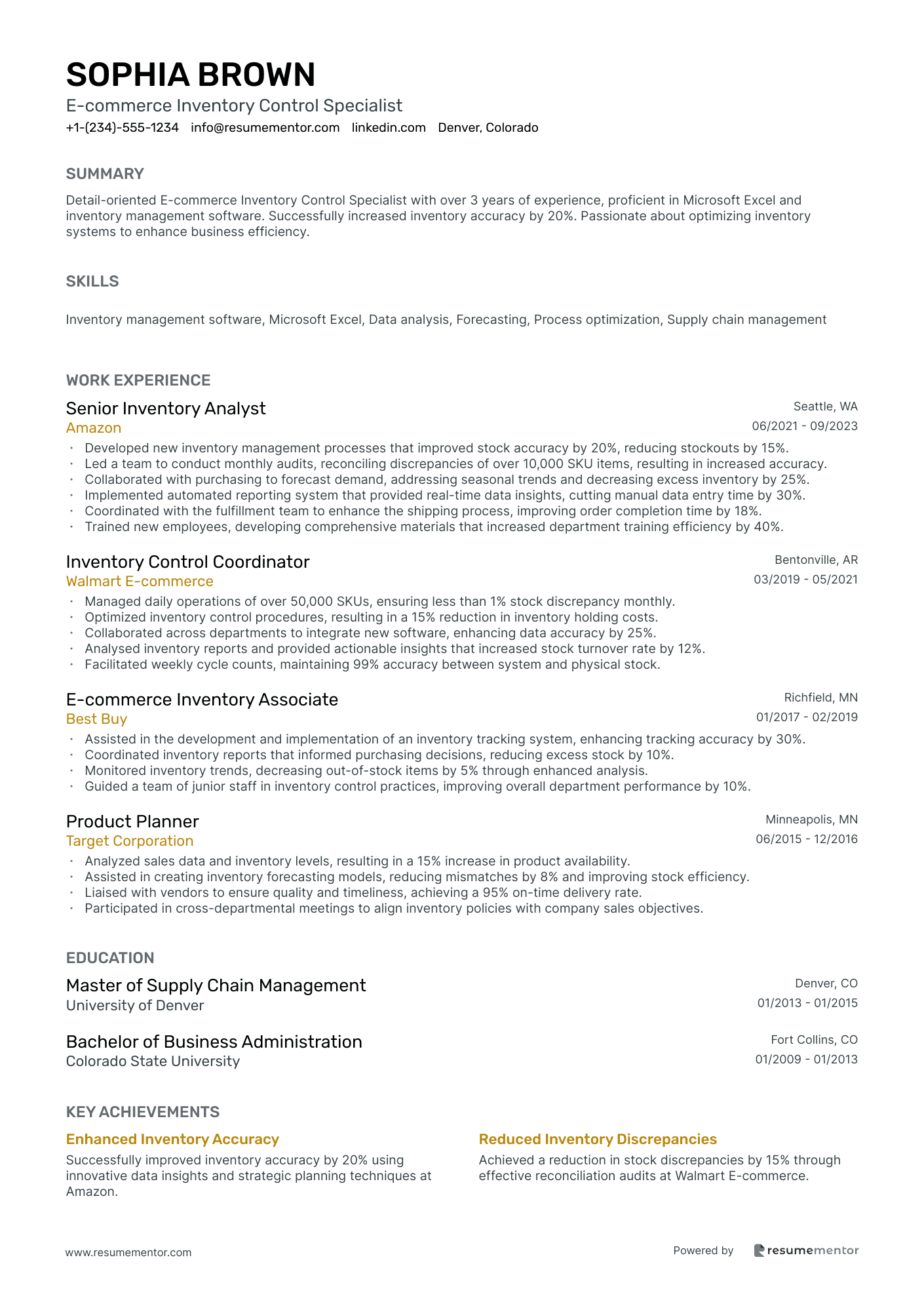 E commerce Inventory Control Specialist