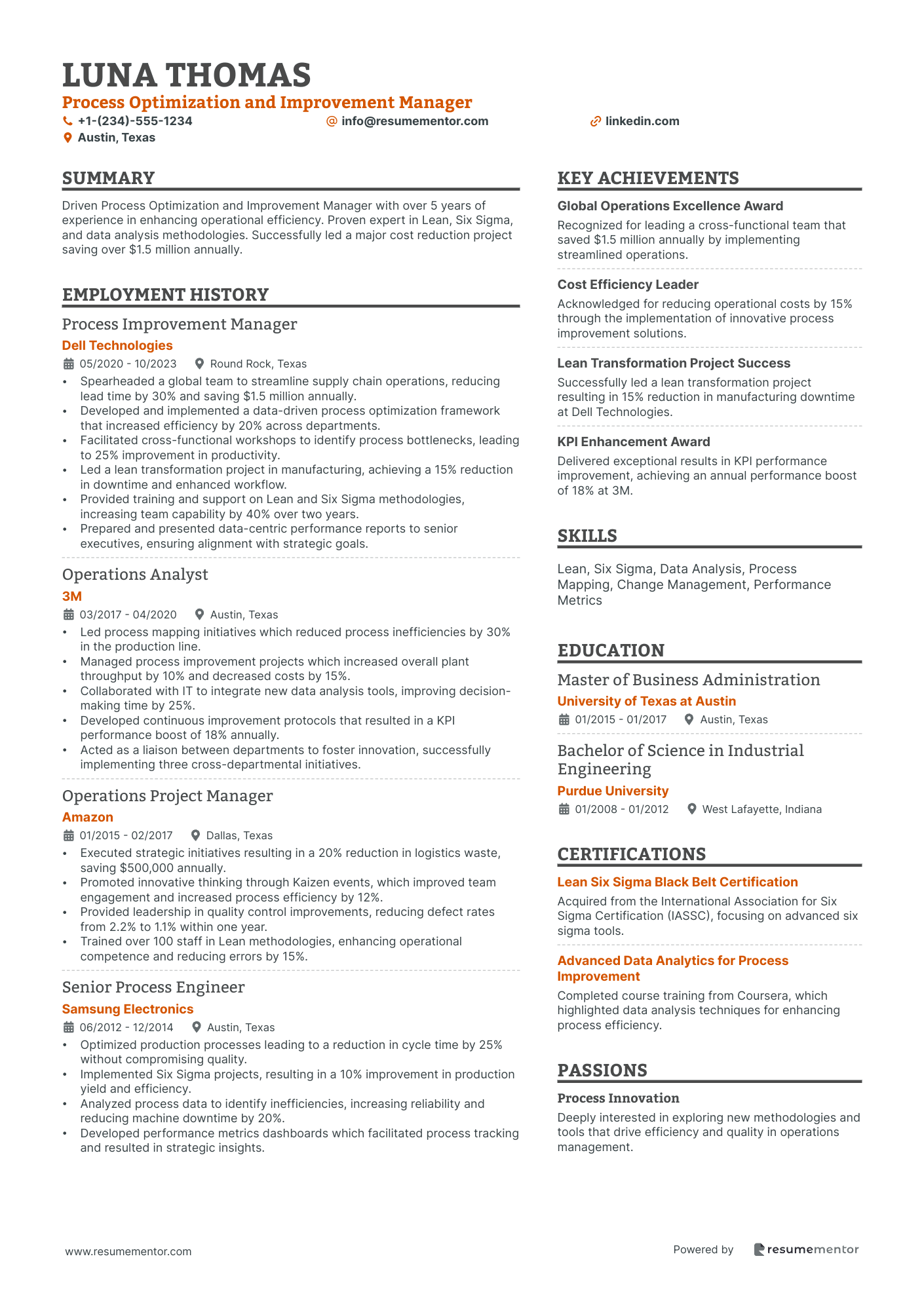 Process Optimization and Improvement Manager