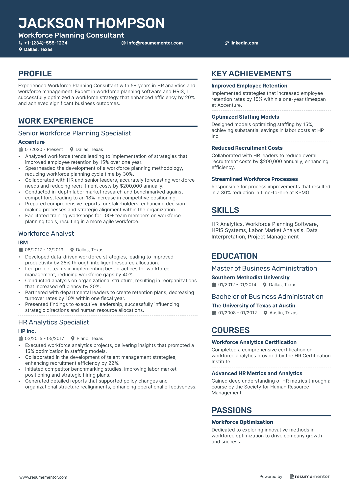 Workforce Planning Consultant