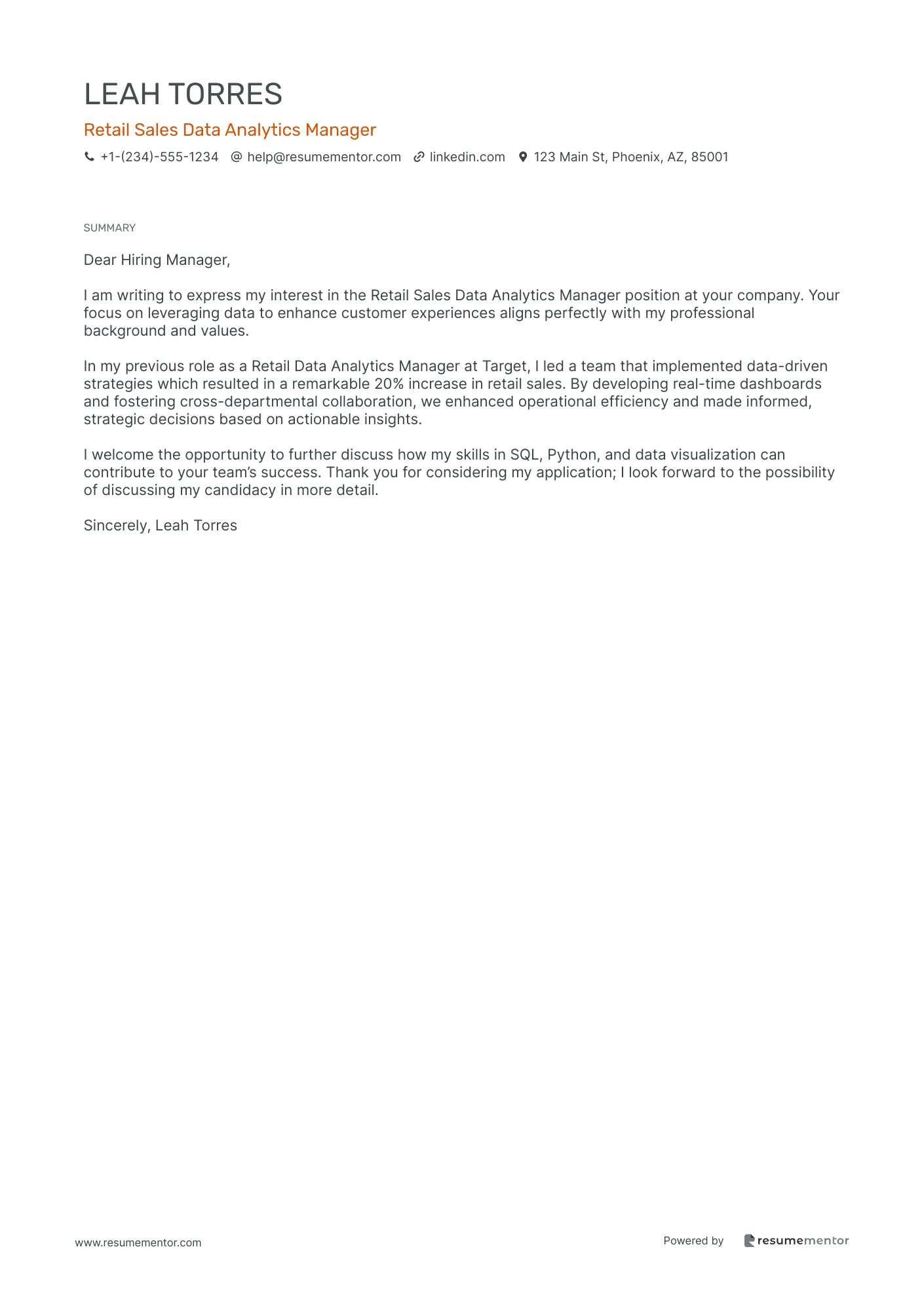 Retail Sales Data Analytics Manager