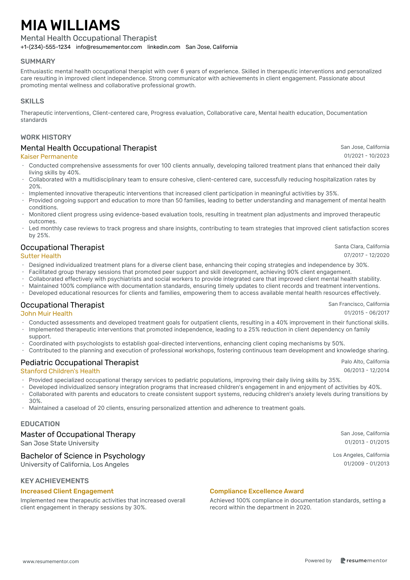 Mental Health Occupational Therapist