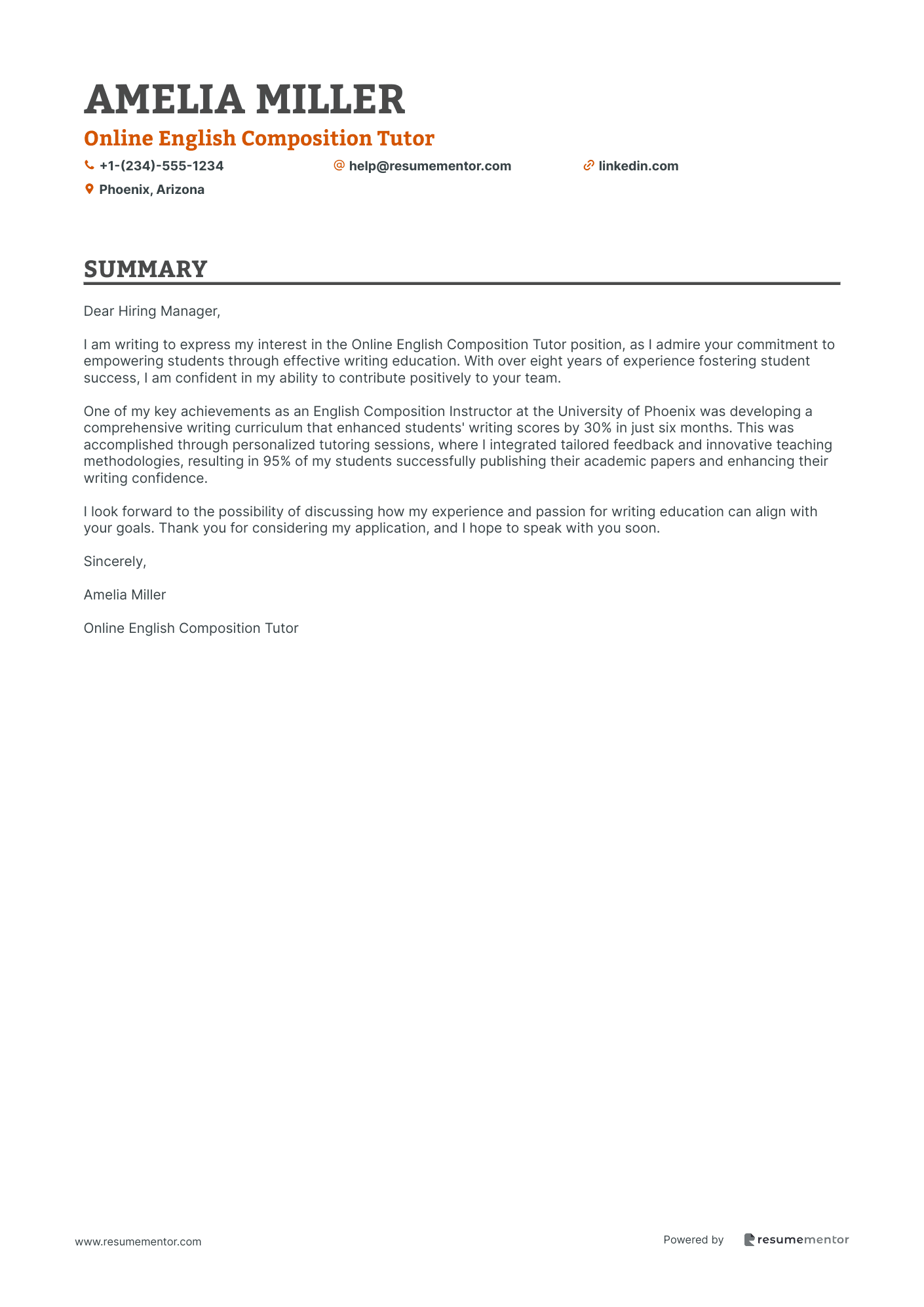 Online English Composition Tutor