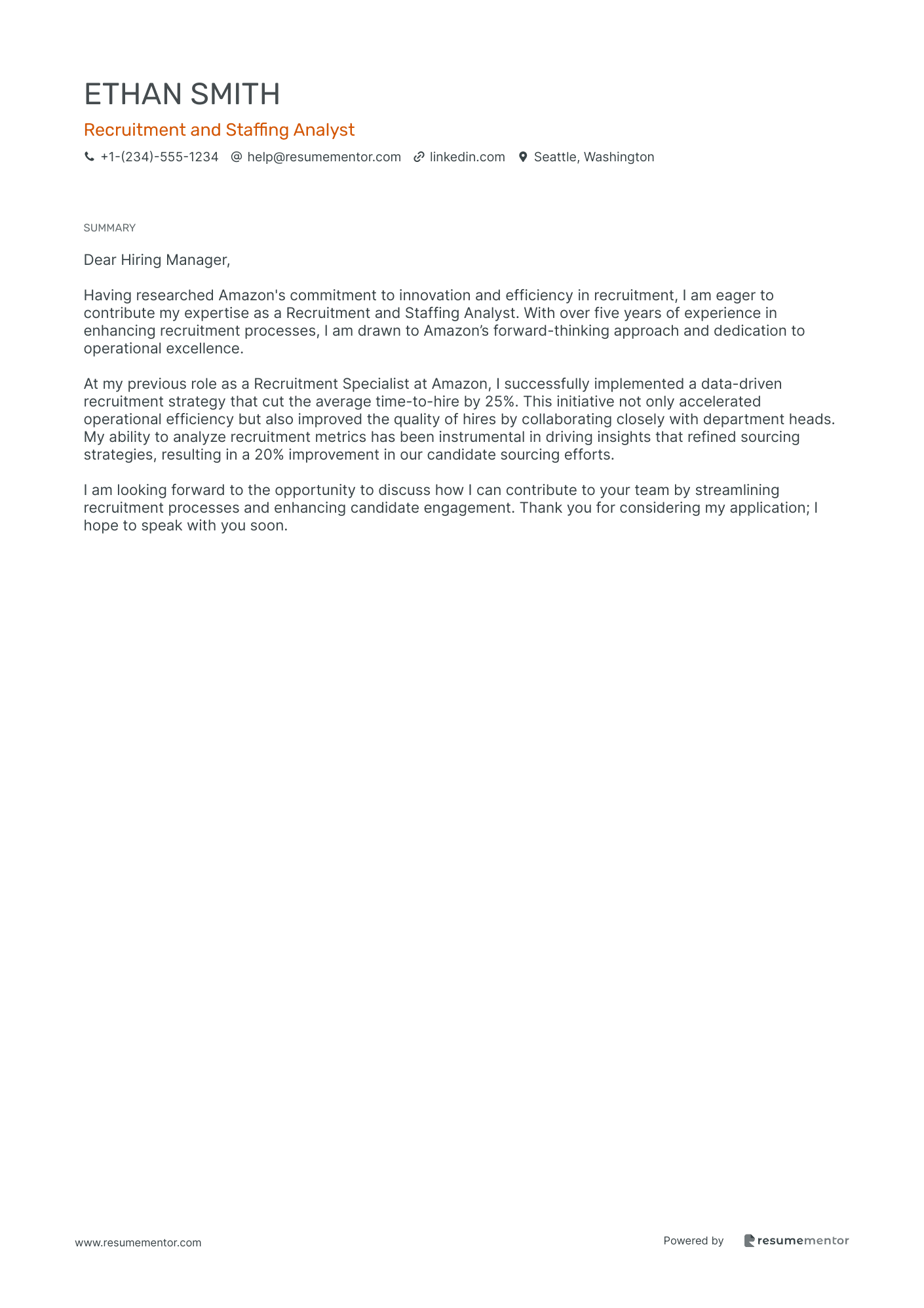 Recruitment and Staffing Analyst