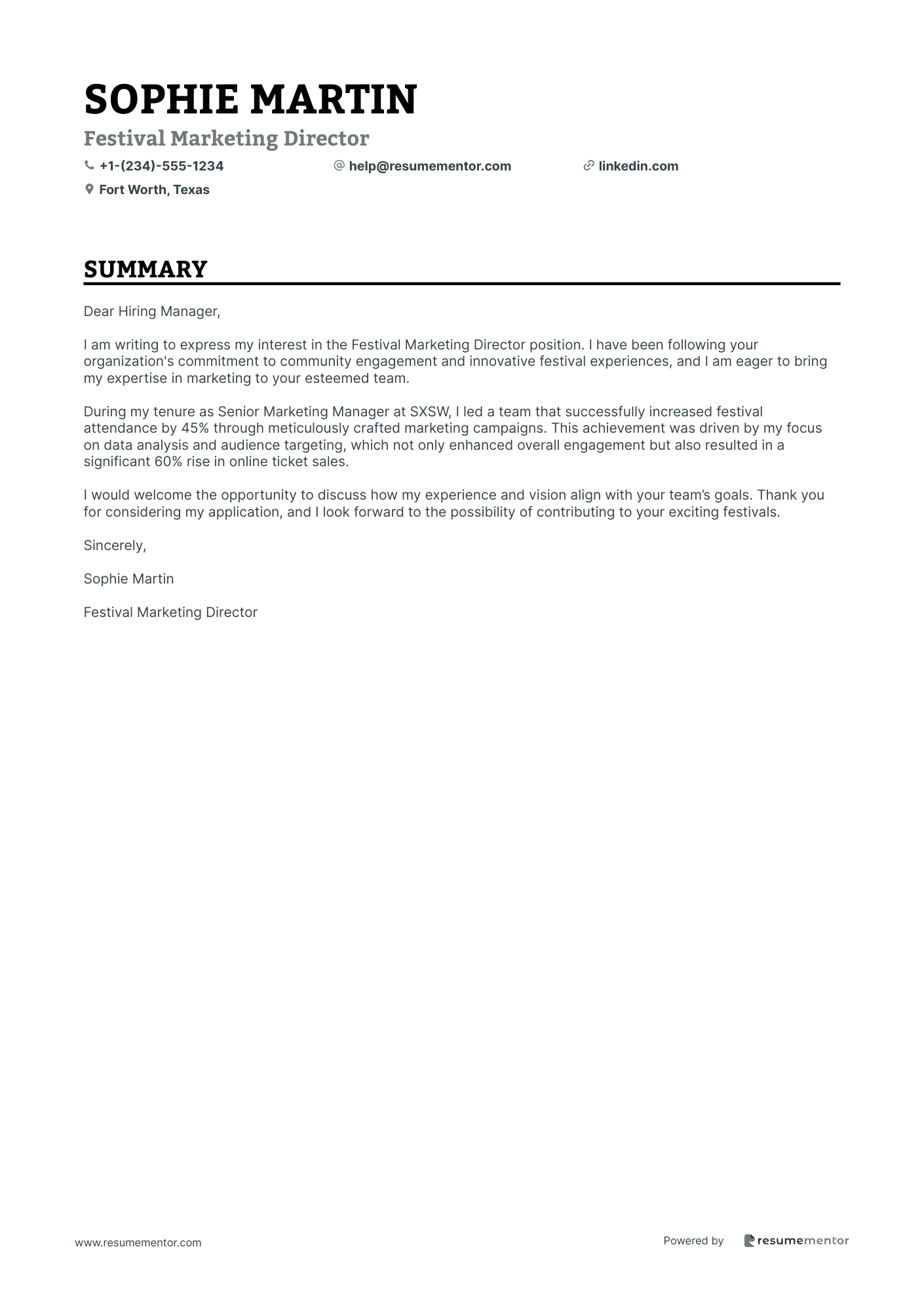 Festival Marketing Director
