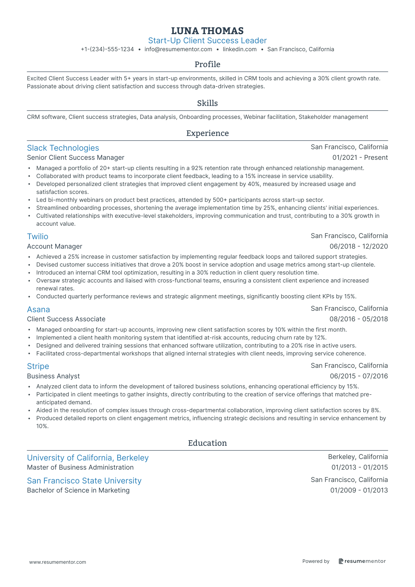 Start Up Client Success Leader