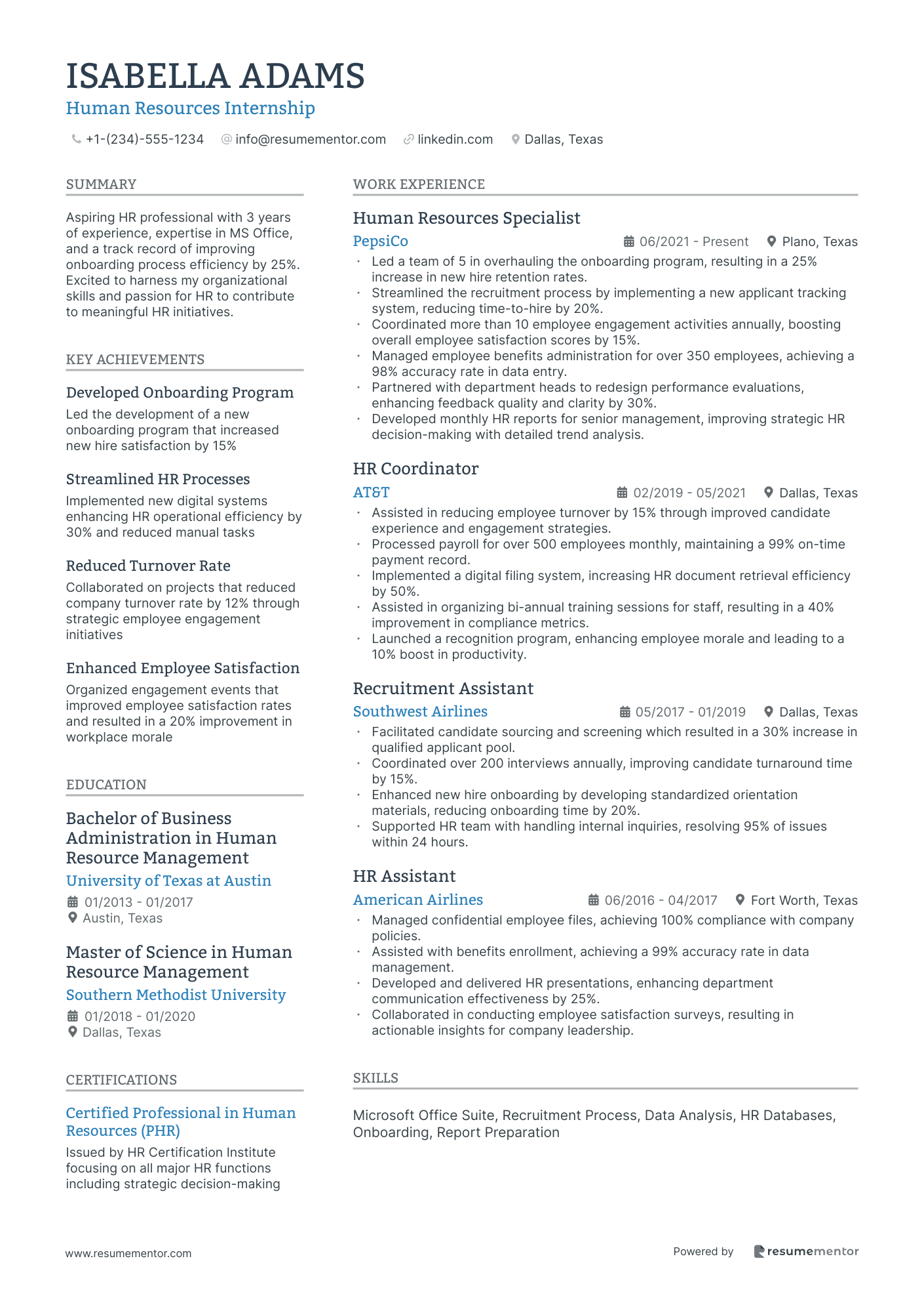 Human Resources Internship