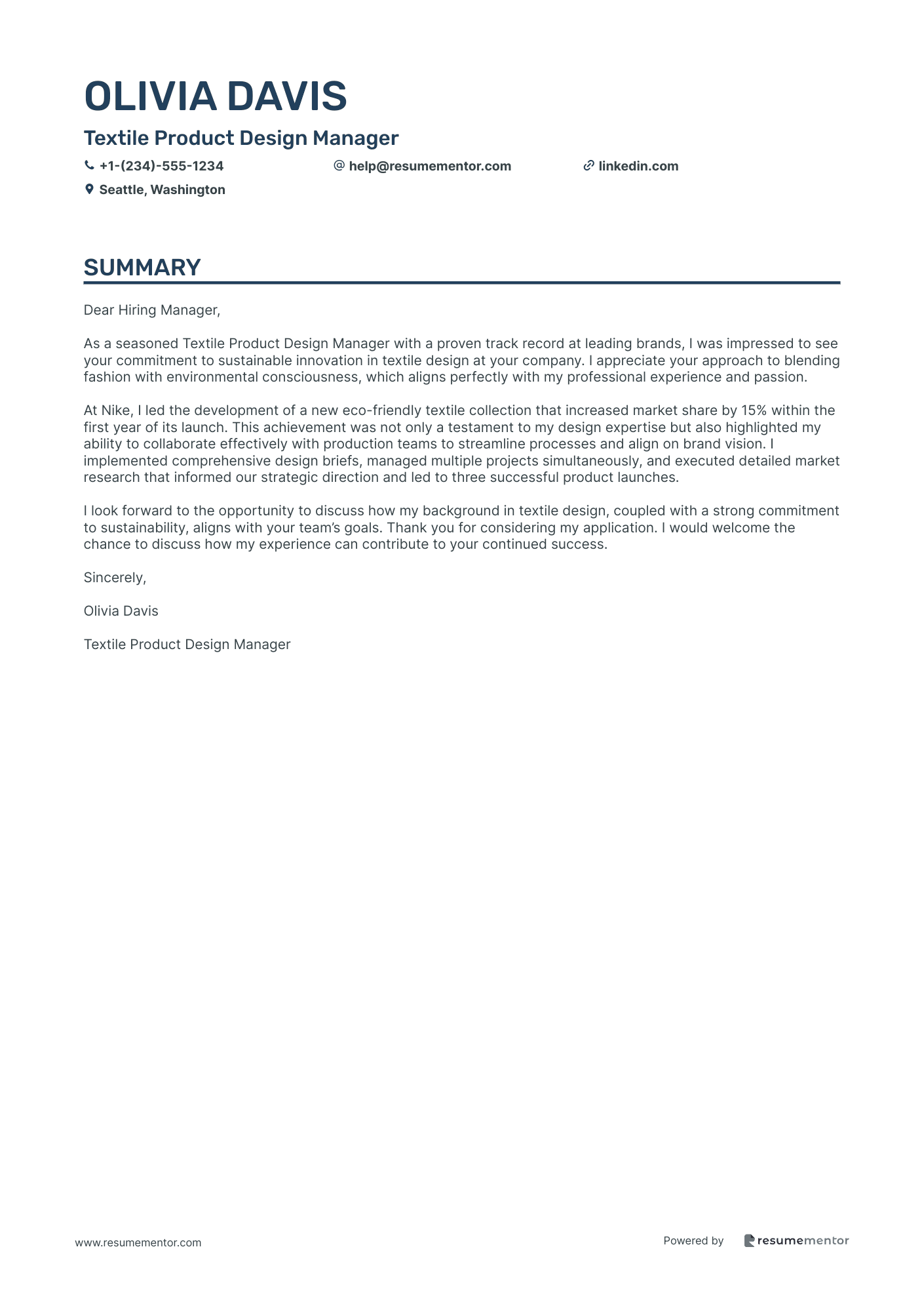 Textile Product Design Manager