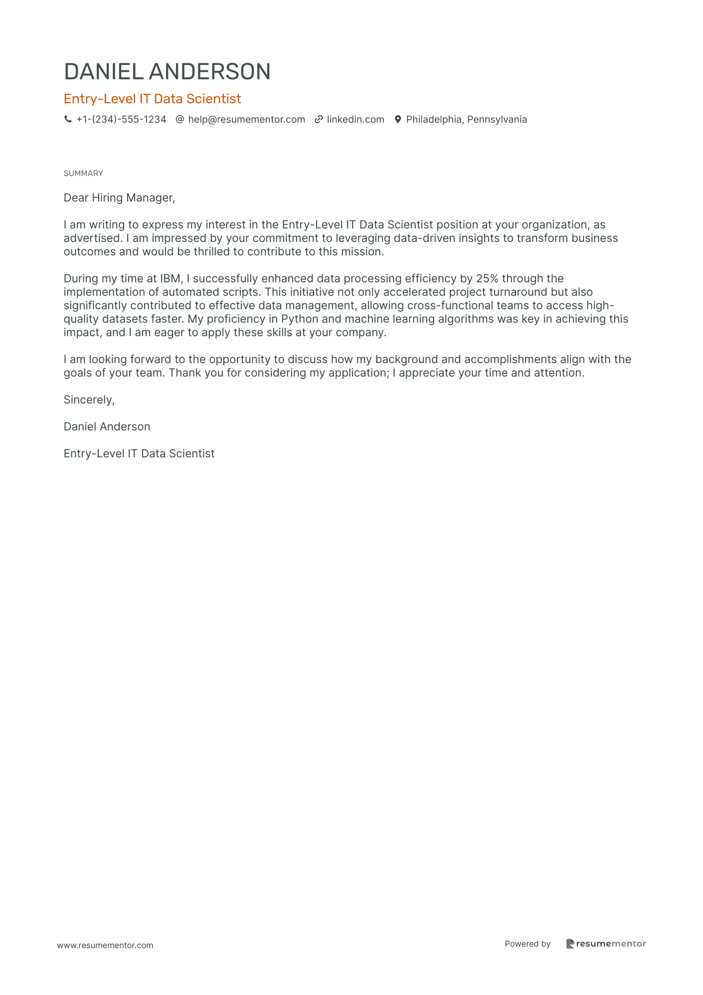 Entry Level IT Data Scientist