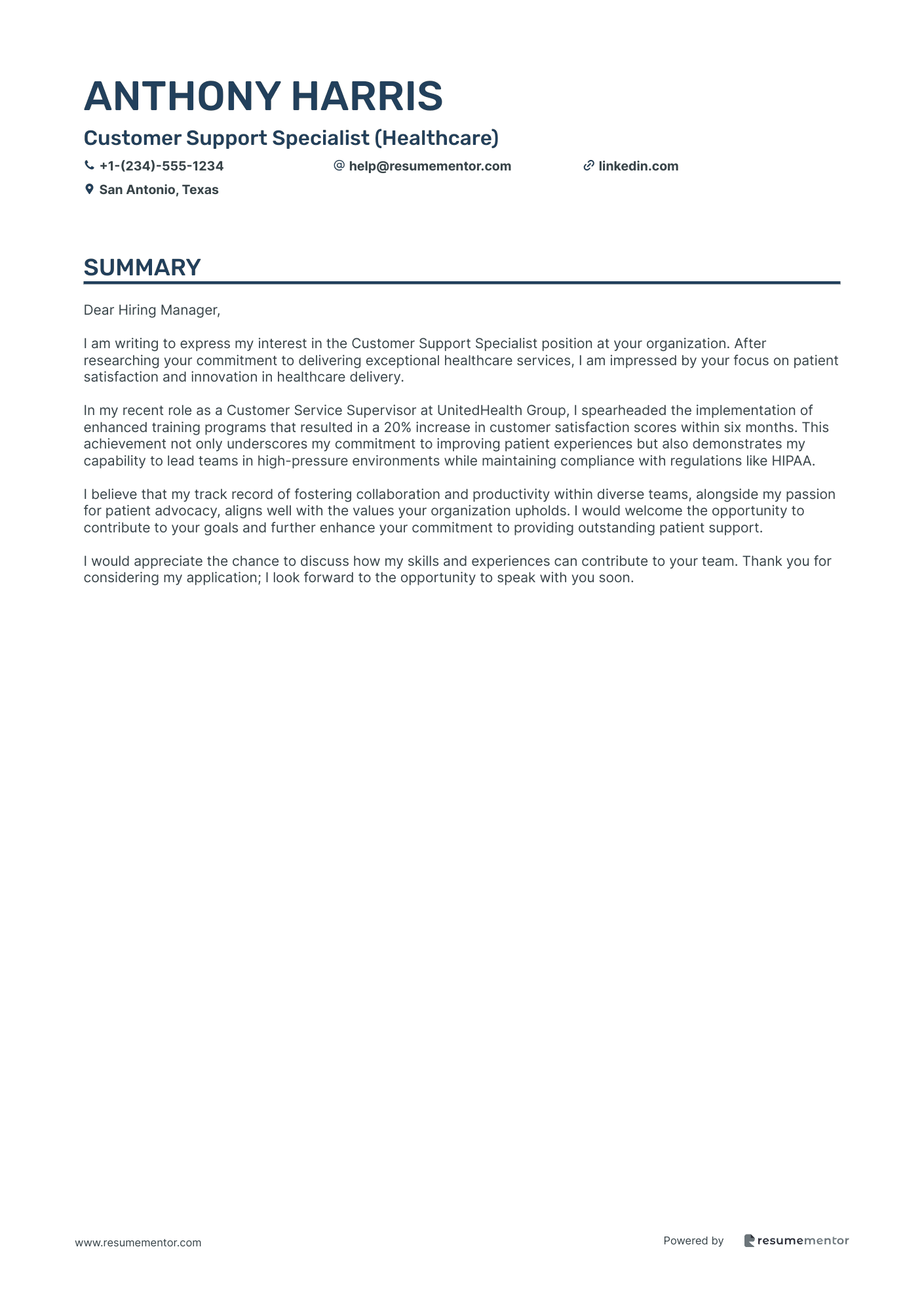 Customer Support Specialist (Healthcare)