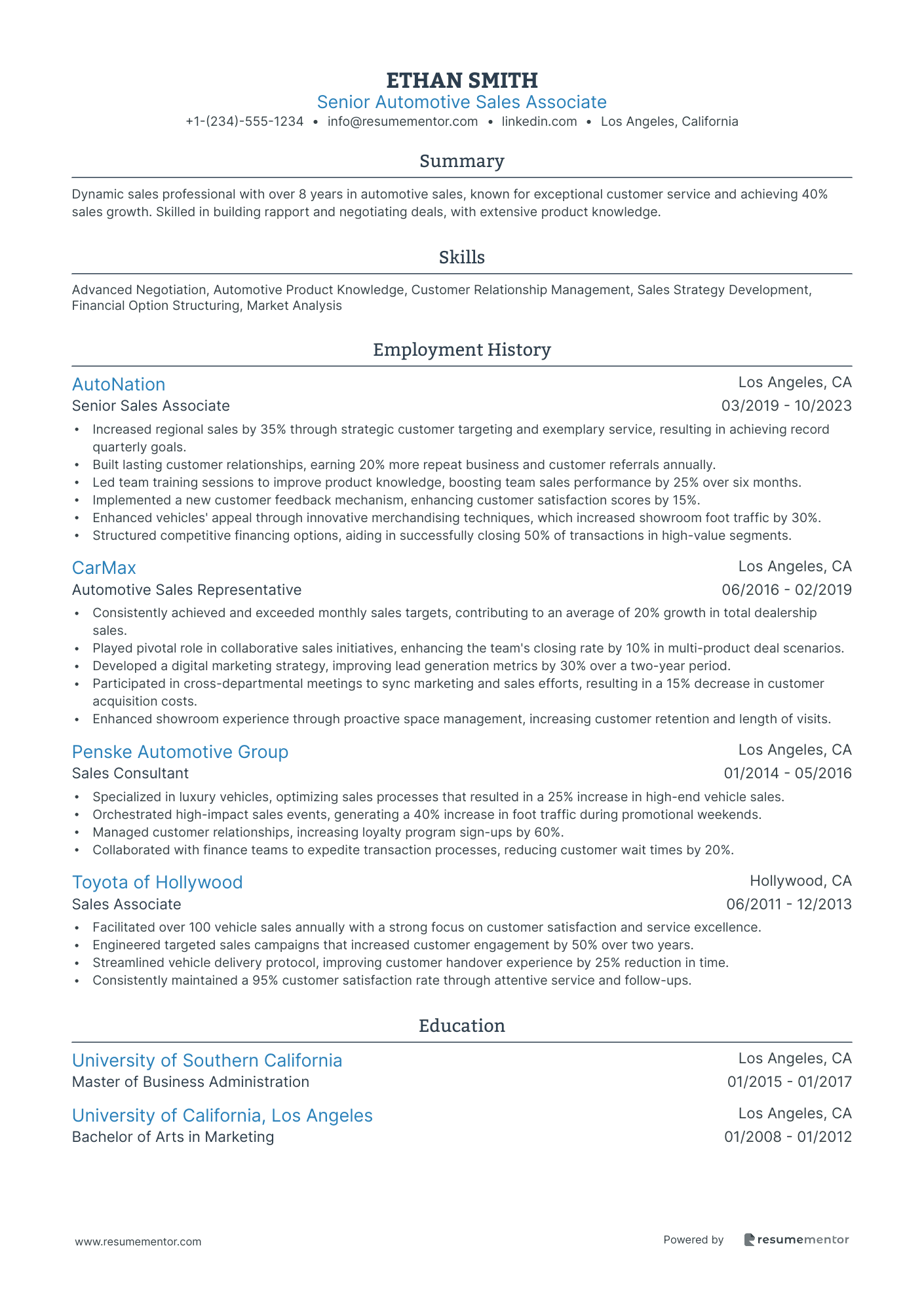 Senior Automotive Sales Associate