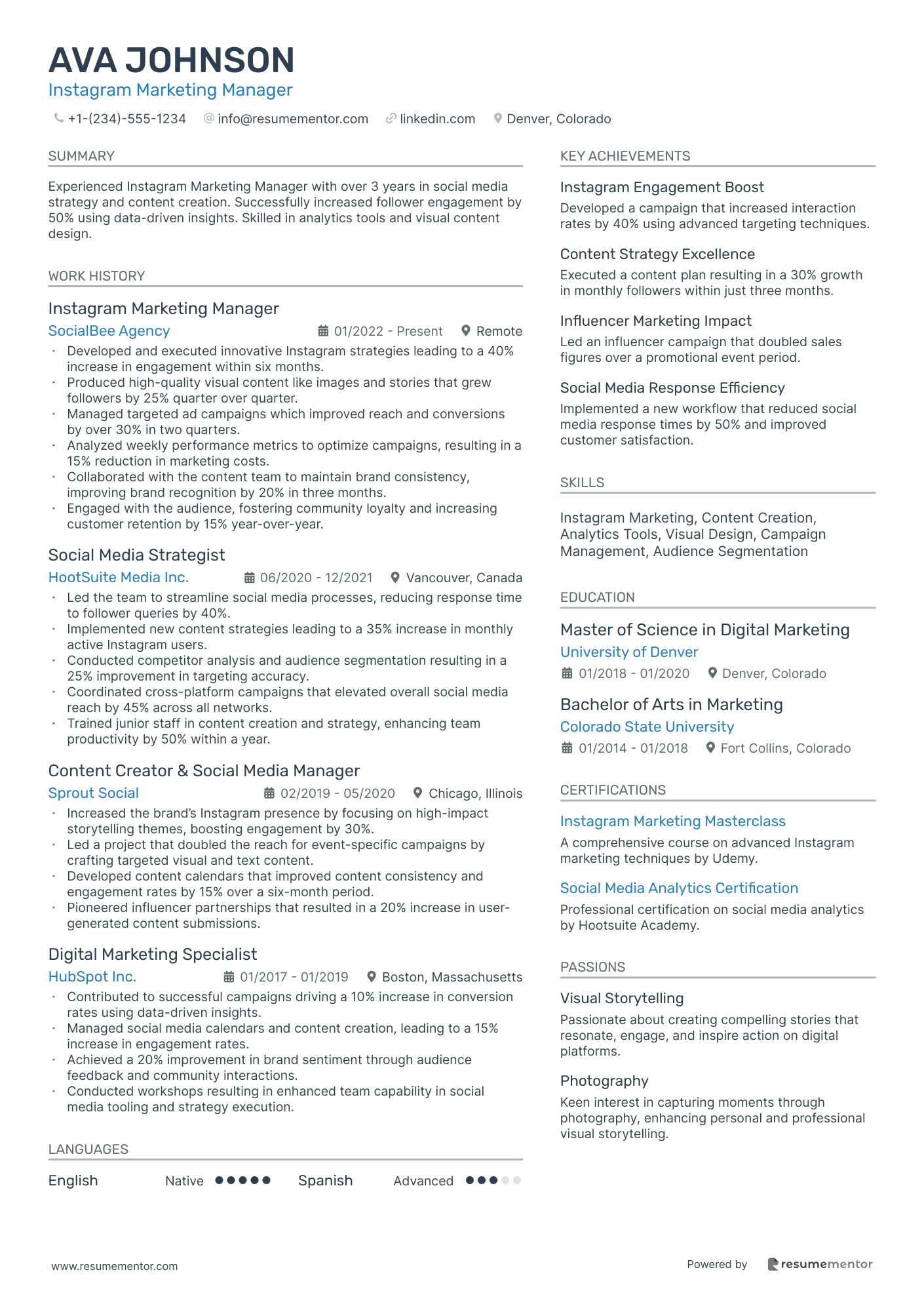 Instagram Marketing Manager
