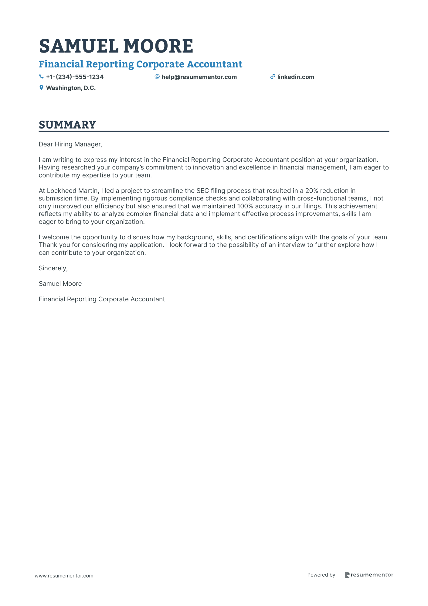 Financial Reporting Corporate Accountant