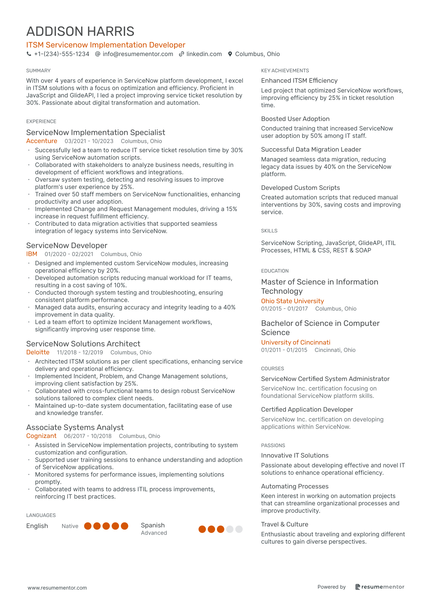 ITSM Servicenow Implementation Developer
