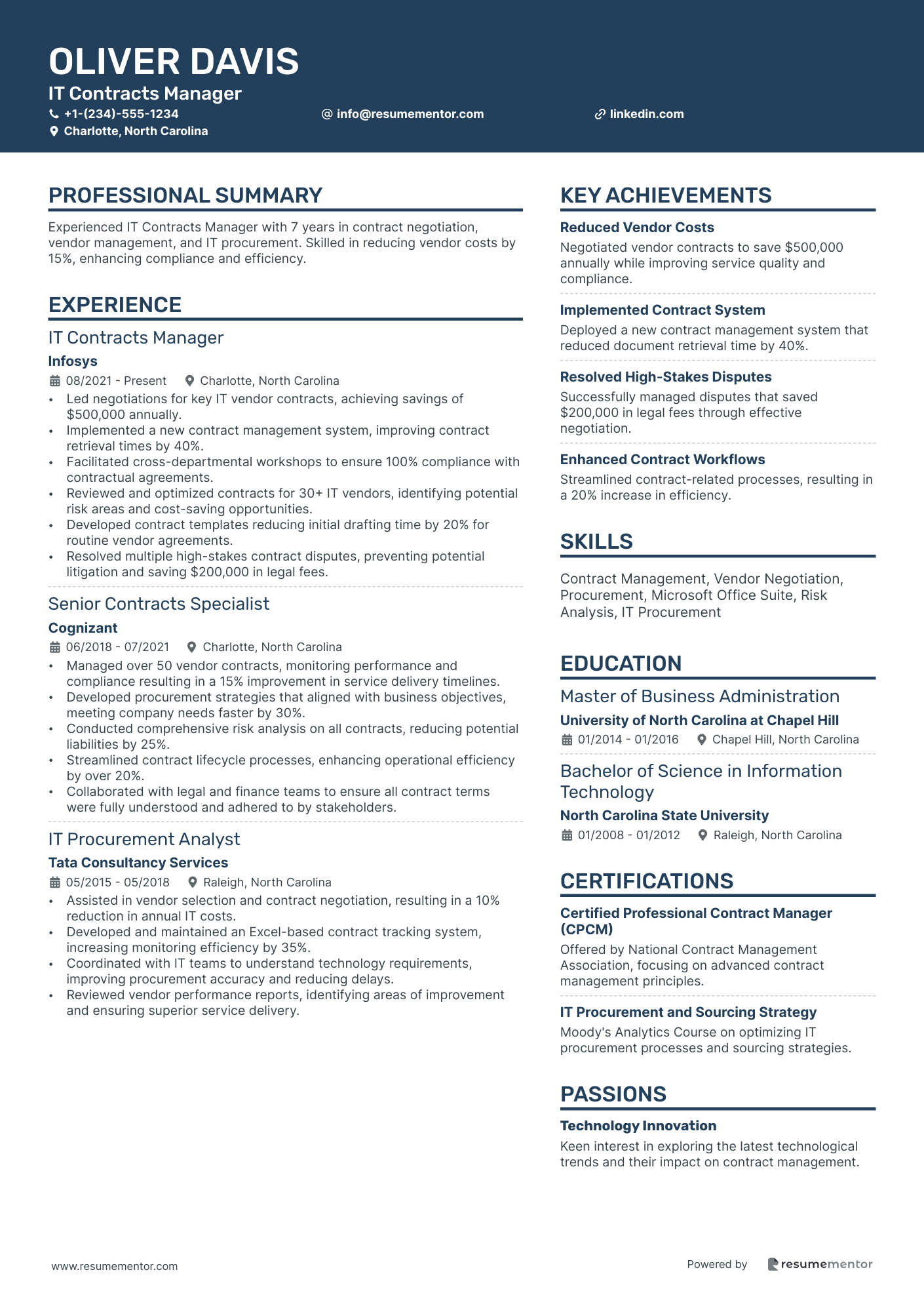 IT Contracts Manager