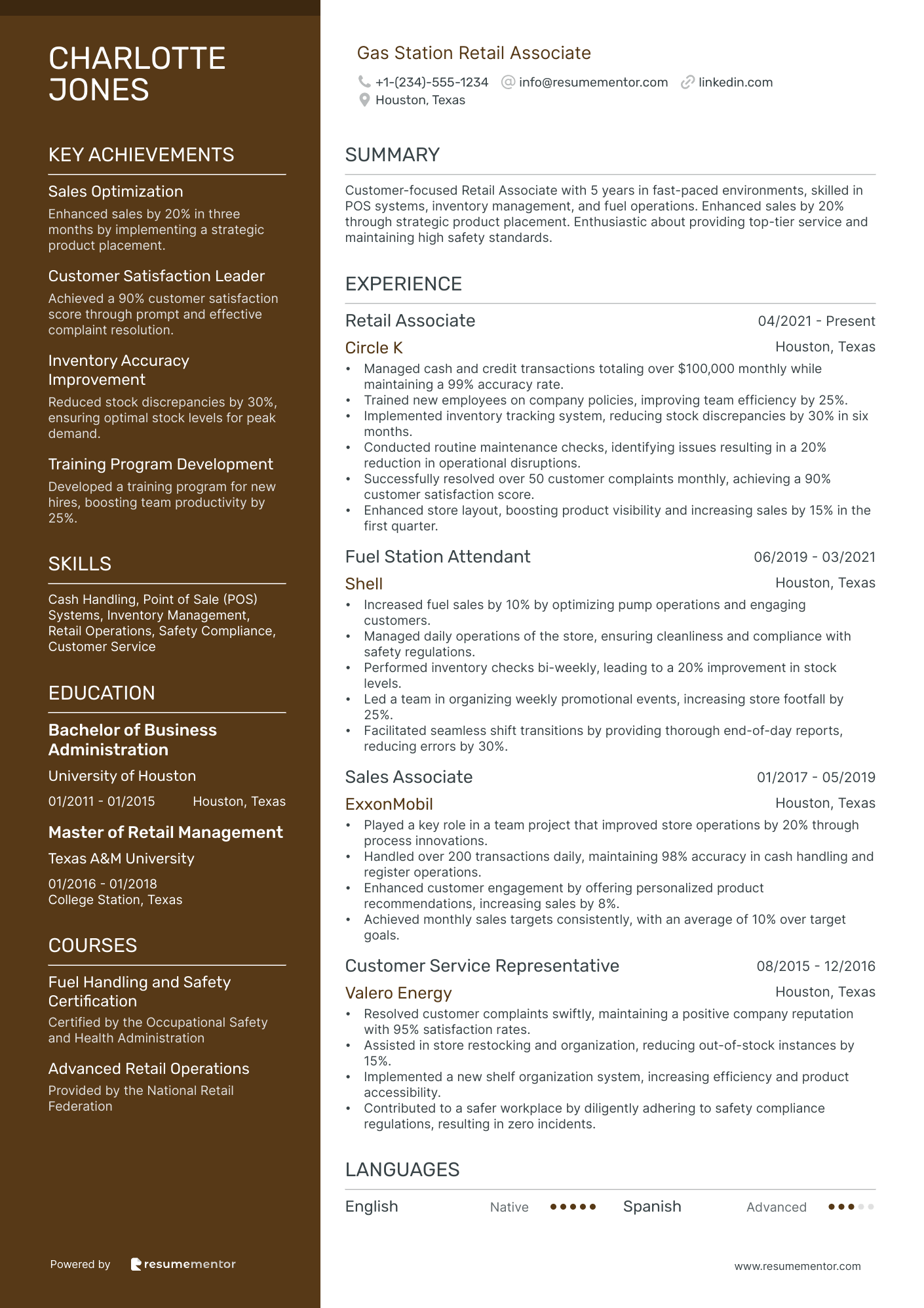 Gas Station Retail Associate