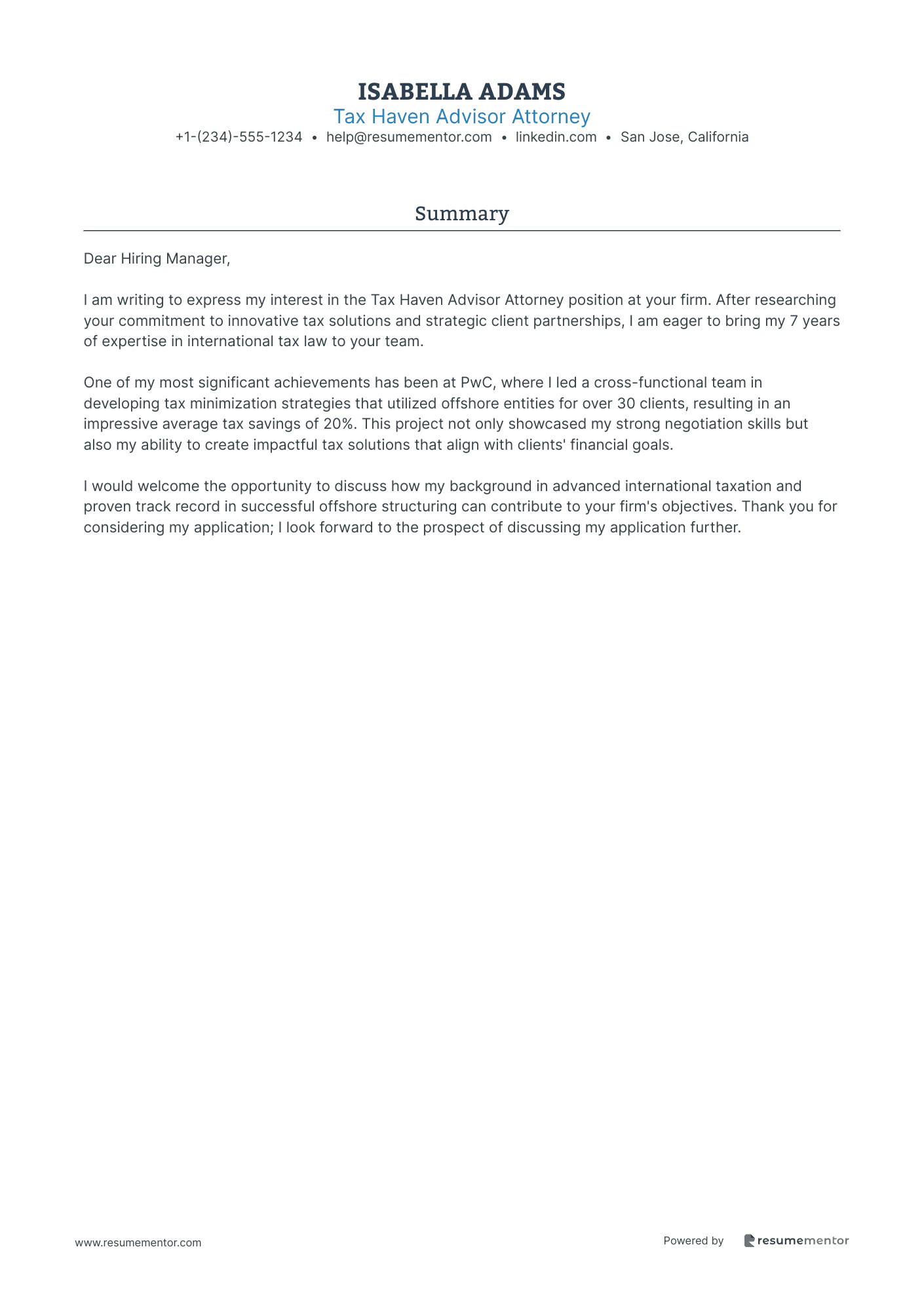 Tax Haven Advisor Attorney