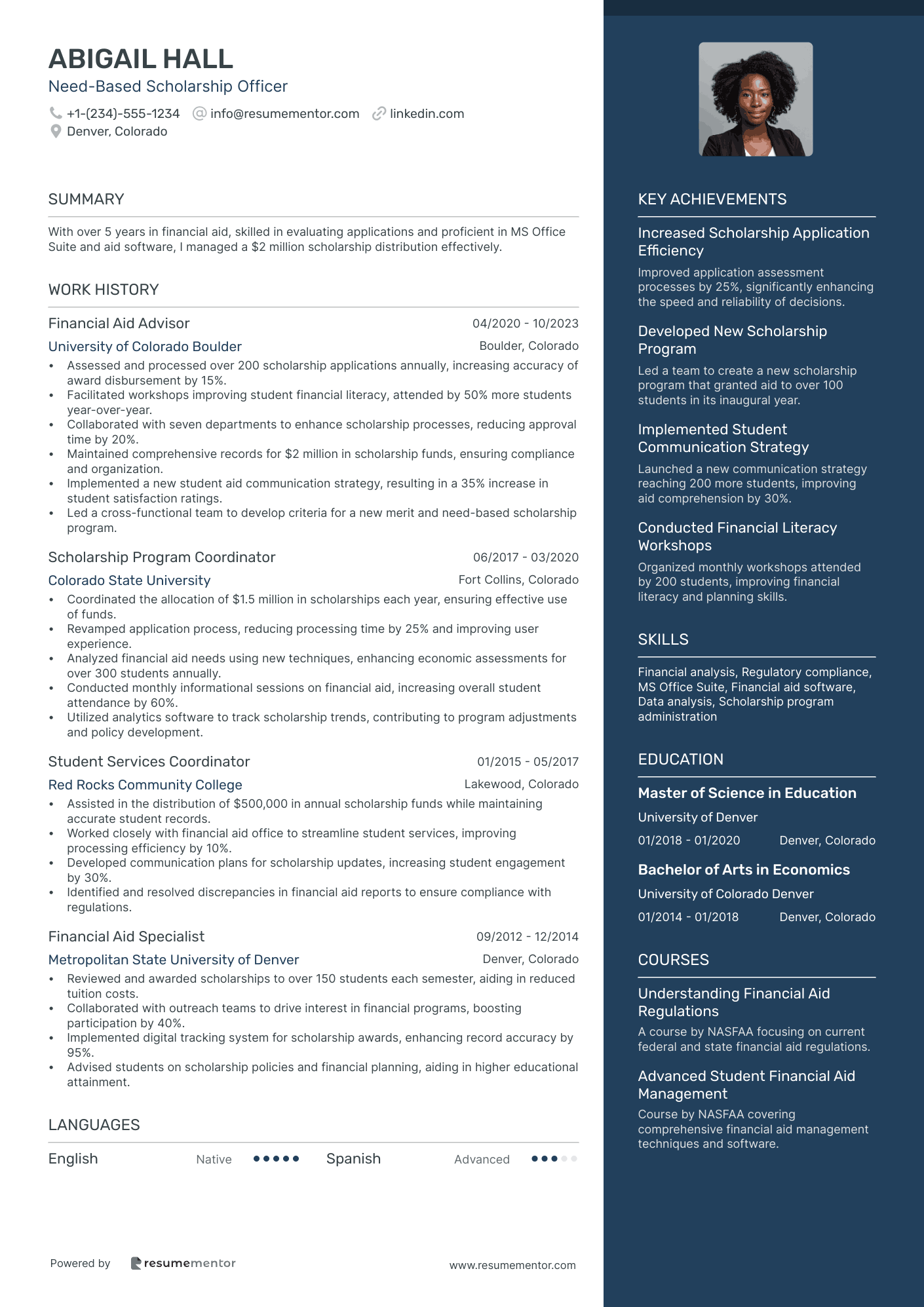 Need Based Scholarship Officer