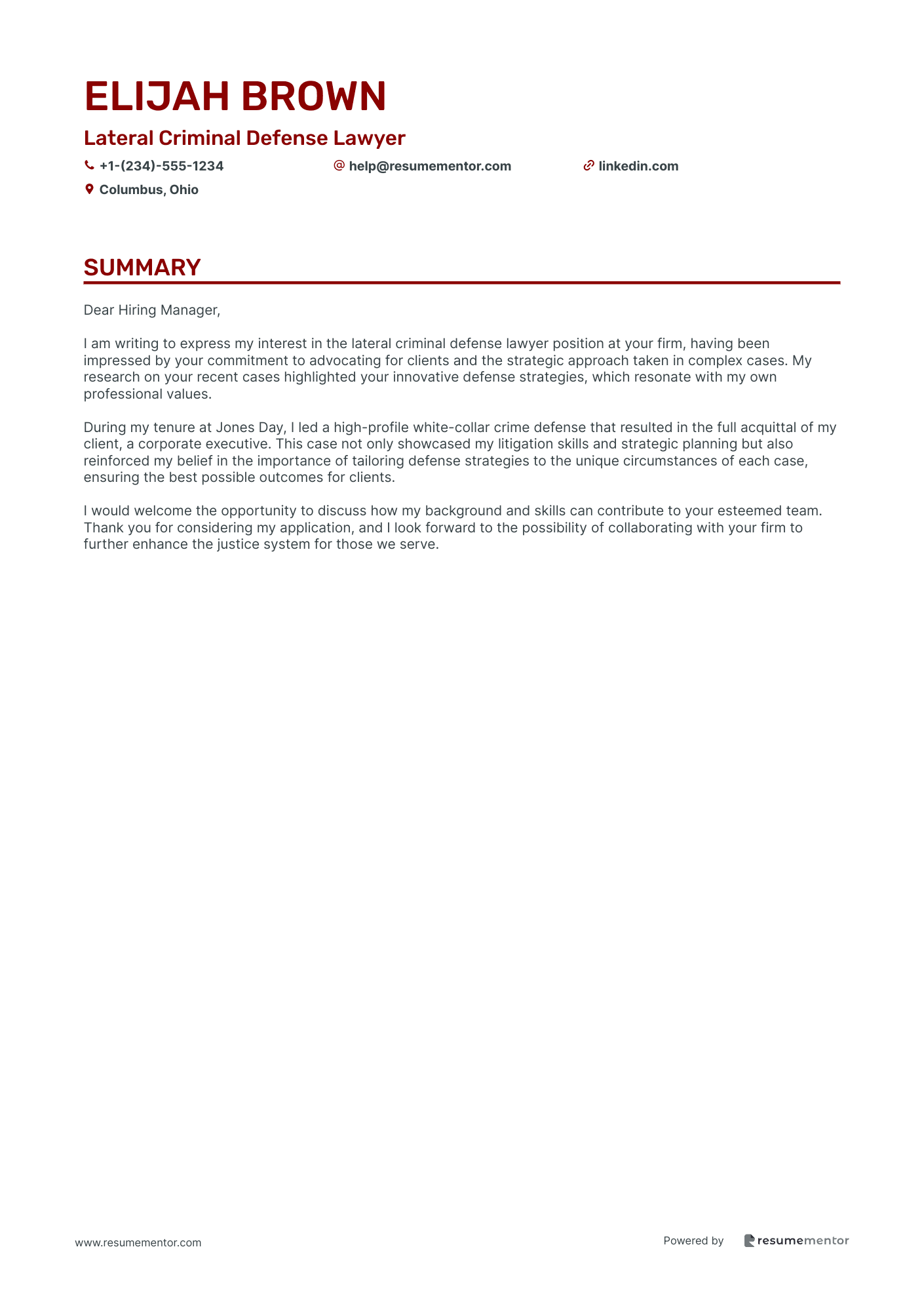 Lateral Criminal Defense Lawyer