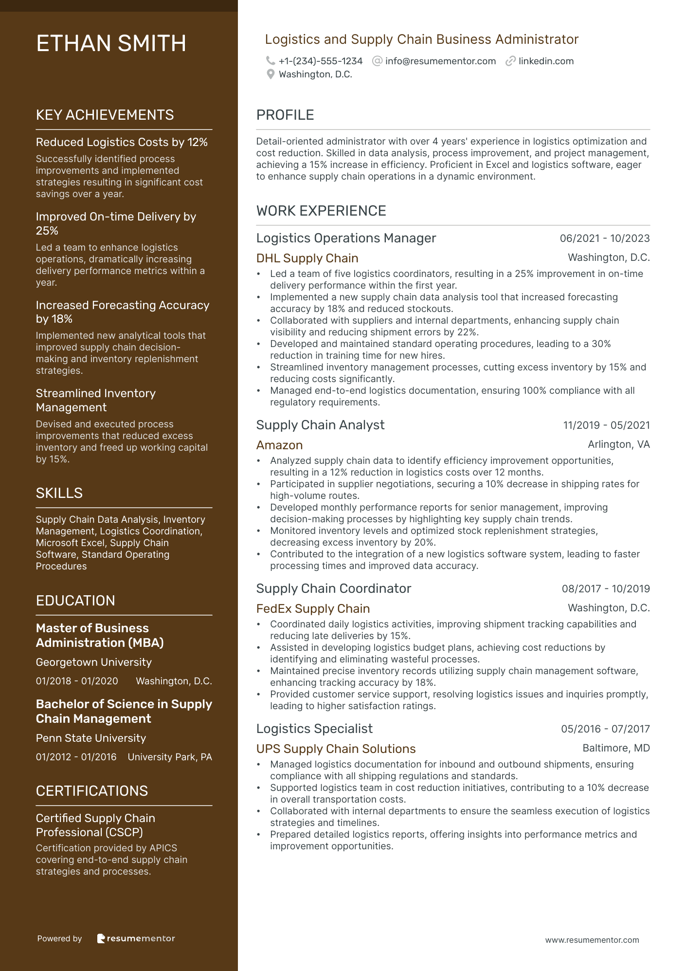 Logistics and Supply Chain Business Administrator
